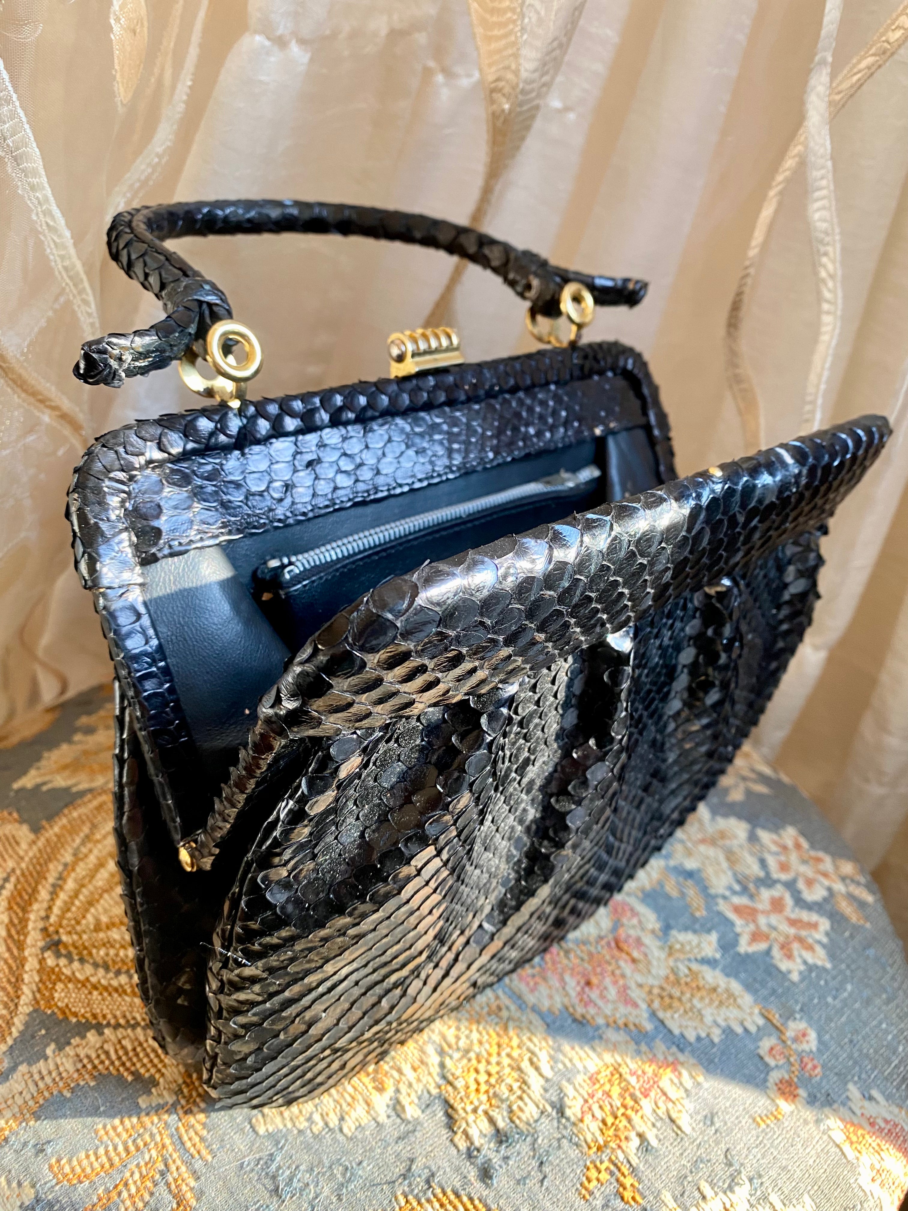 Mini borsetta a mano coccodrillo