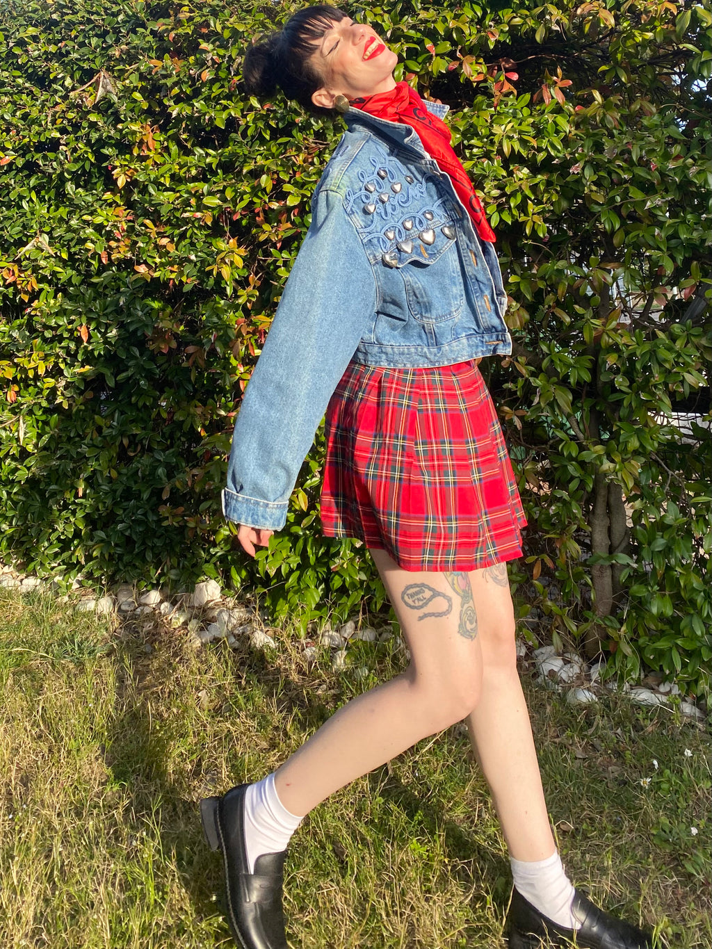 Mini-jupe plissée tartan