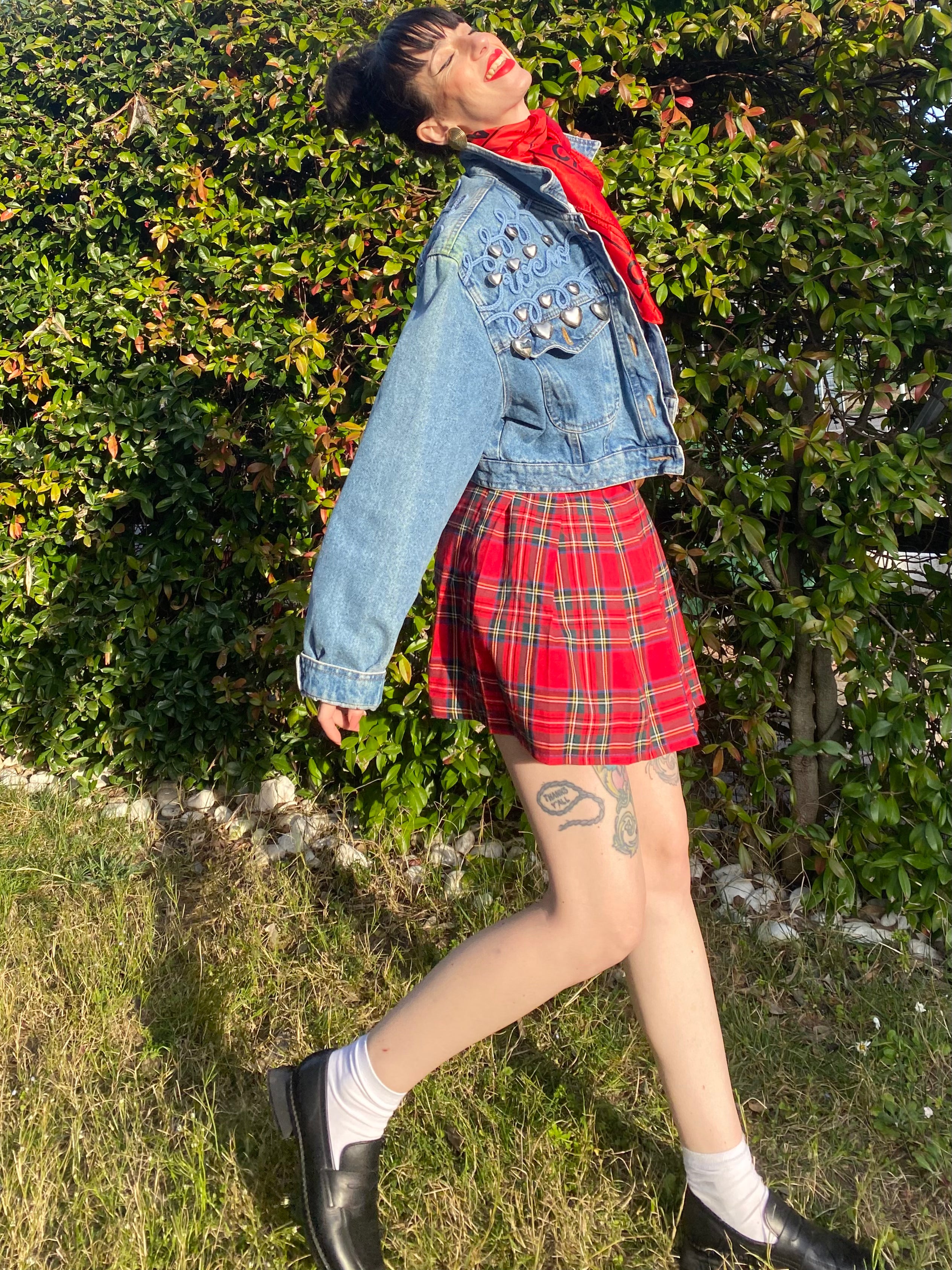 Mini gonna tartan a pieghe