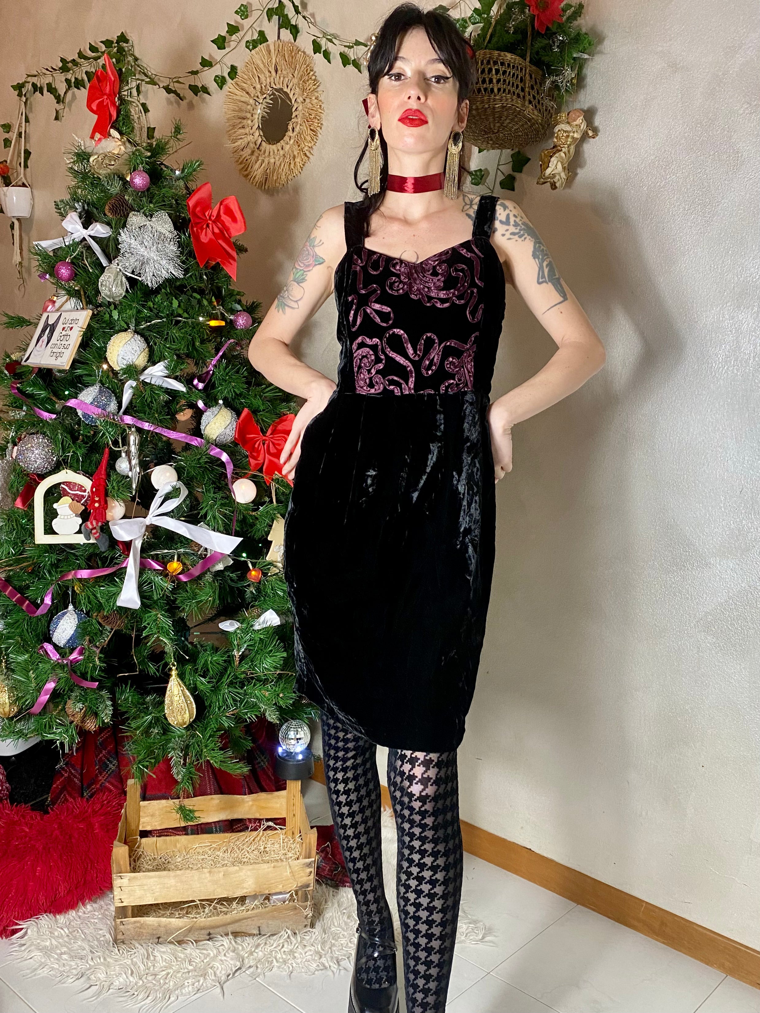 Mini abito da sera baloon in velluto