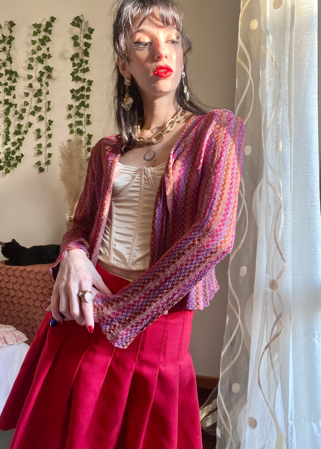 Cardigan a quadretti pastello Gianni Baldini