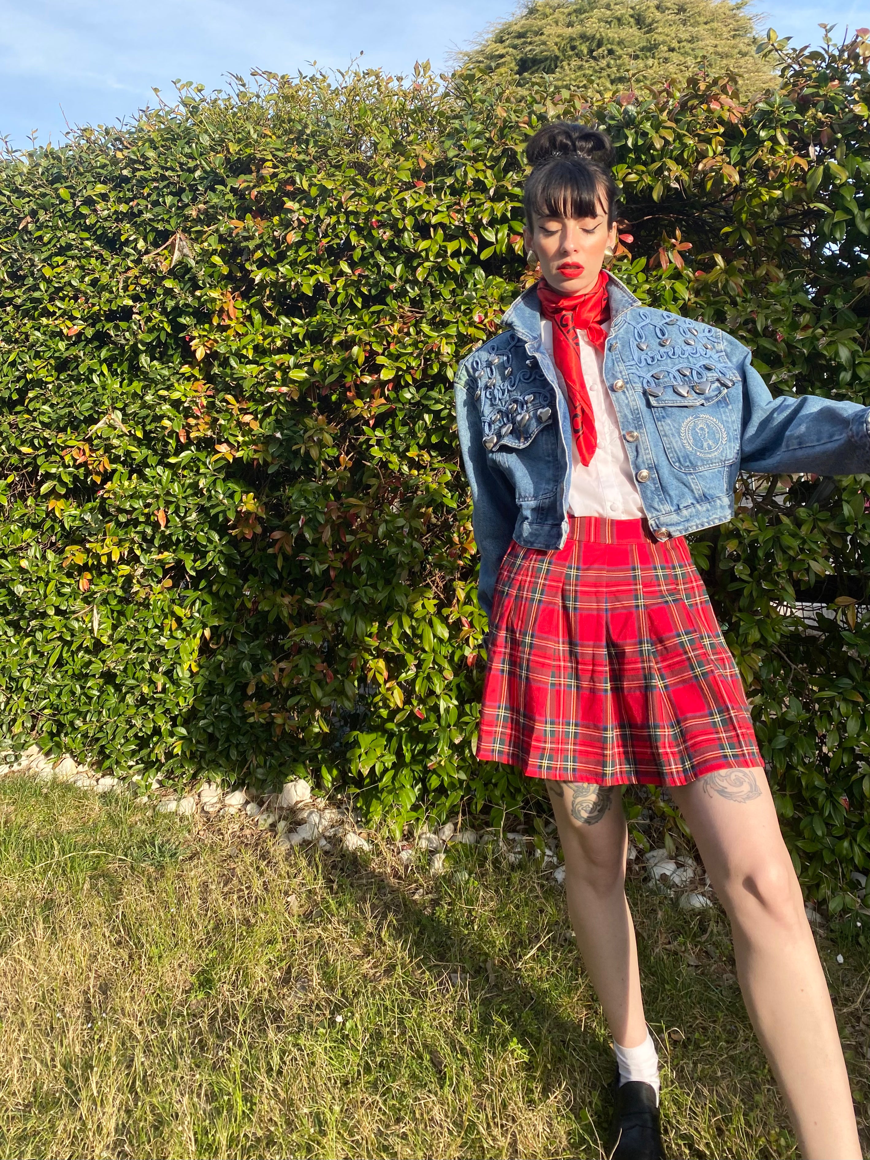 Mini gonna tartan a pieghe