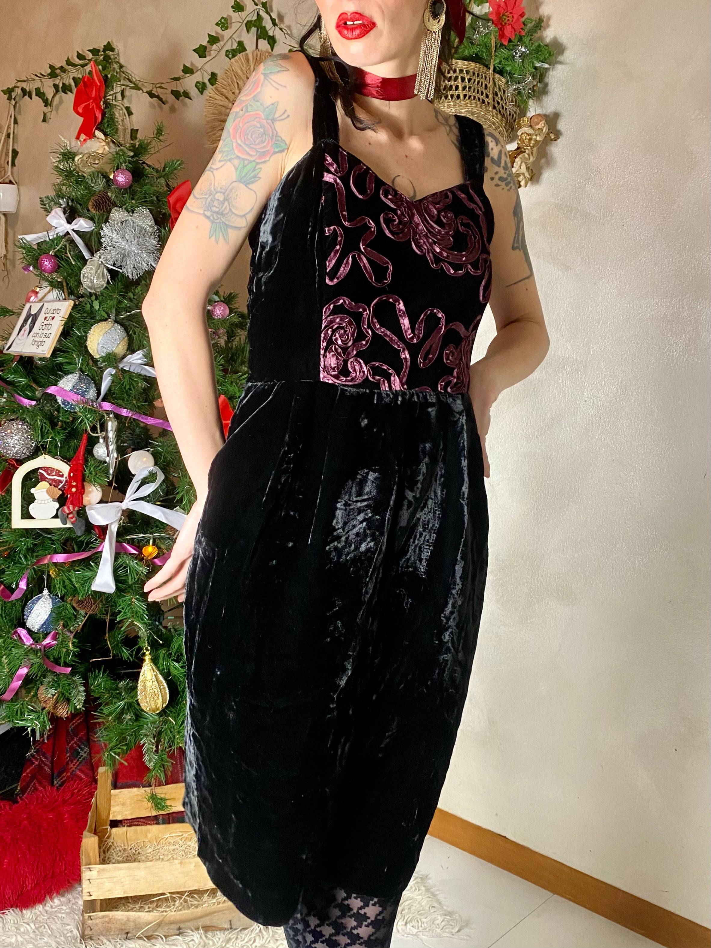 Mini abito da sera baloon in velluto