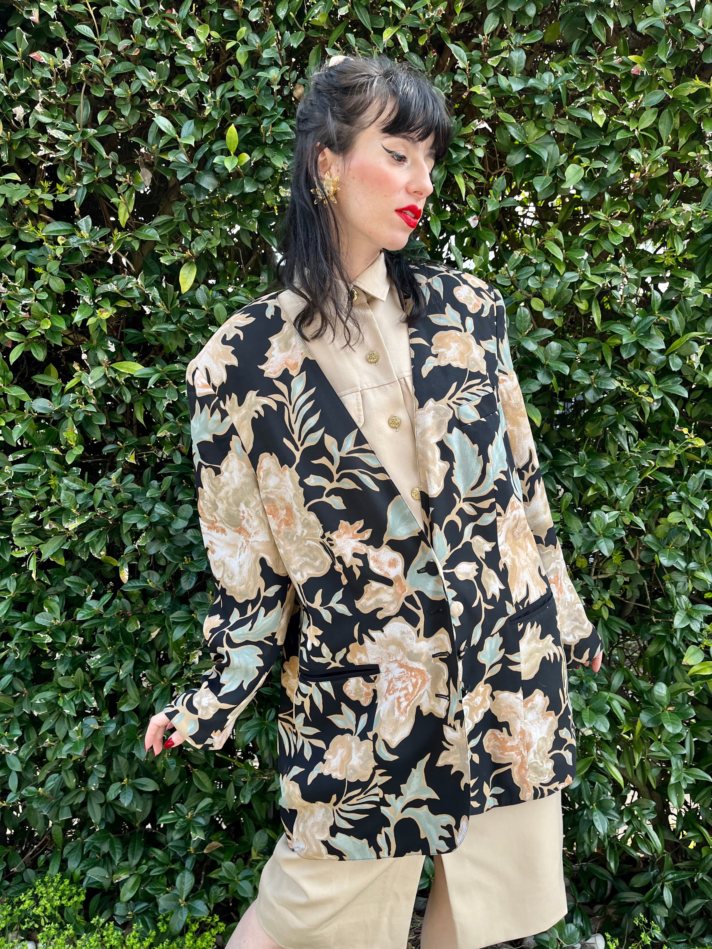 Blazer floreale monopetto