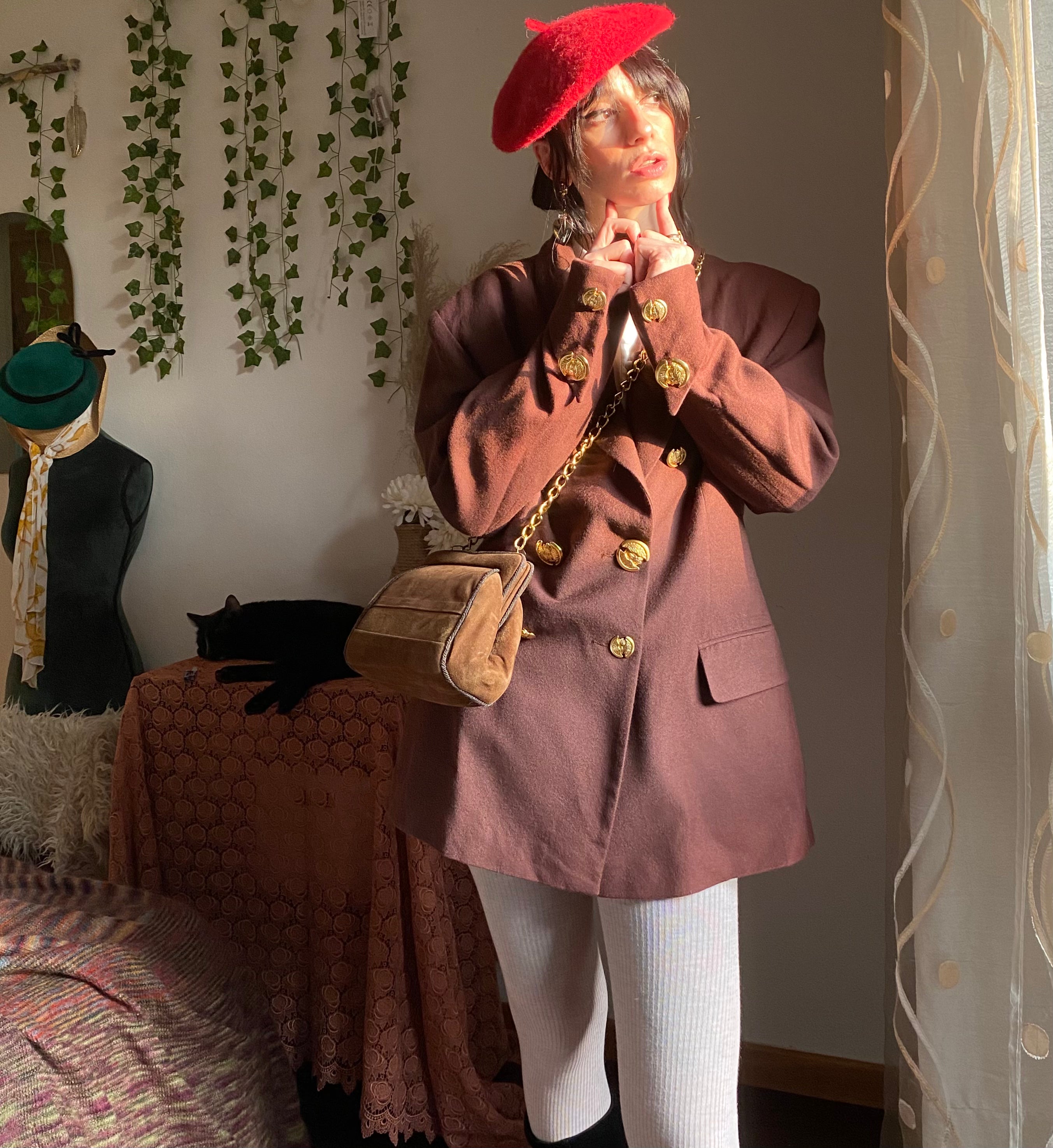 Blazer doppiopetto con bottoni dorati a vista