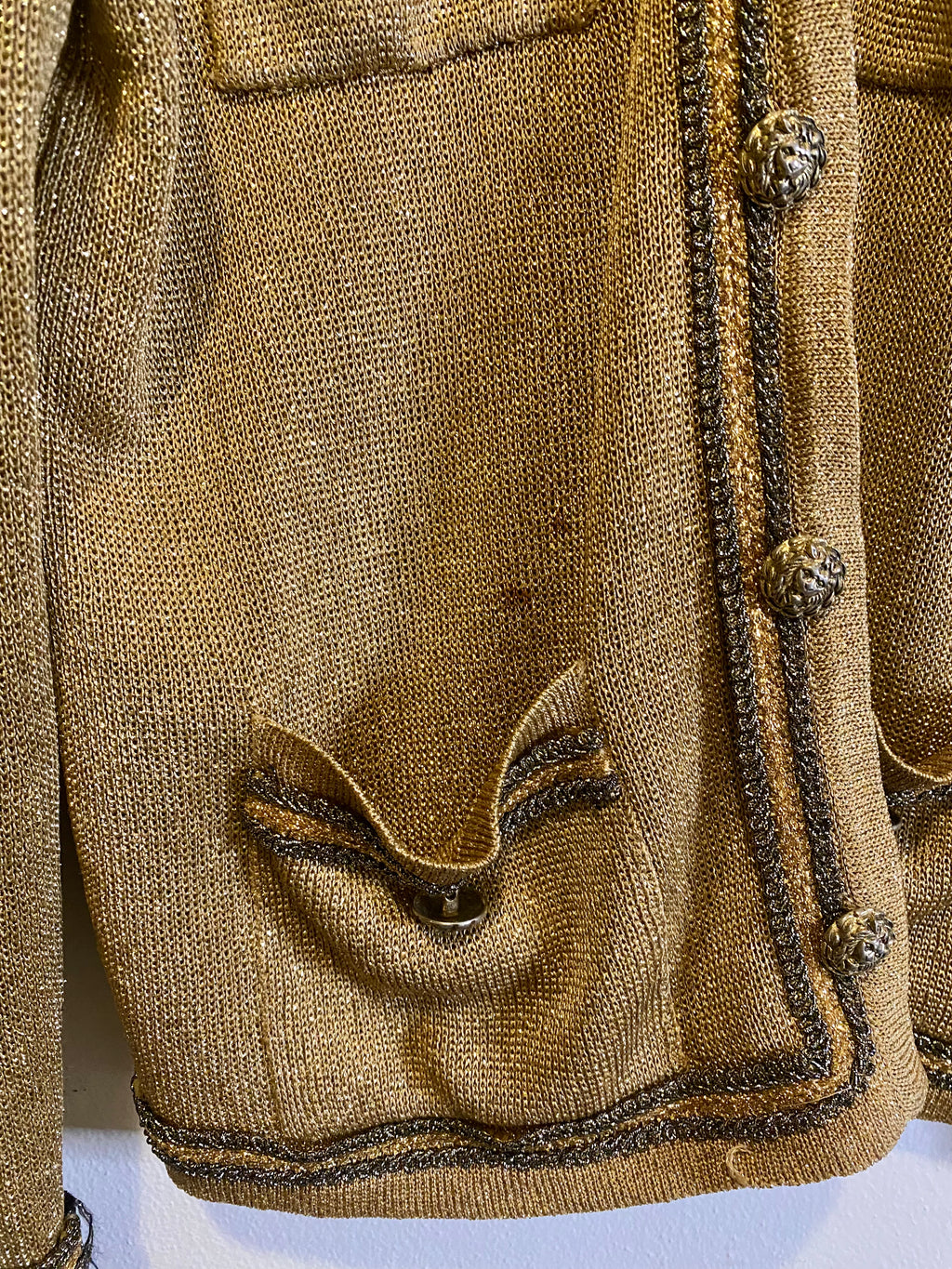Cardigan dorato brillantinato