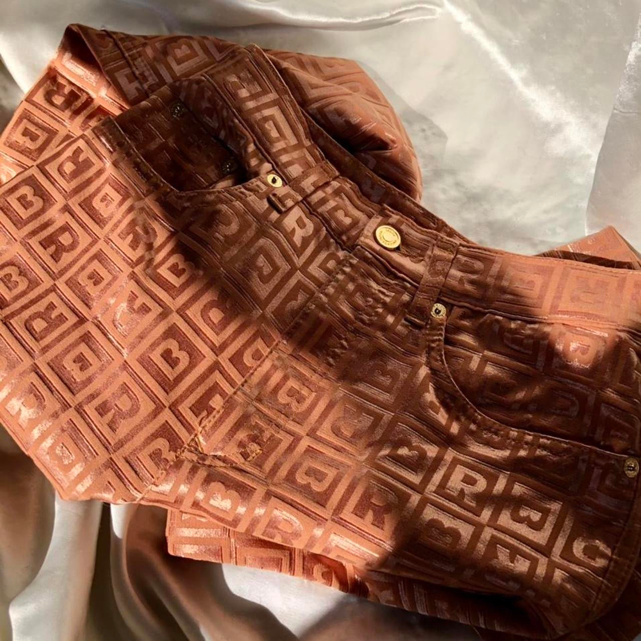 Rocco Barocco pantalone monogram satinato straight