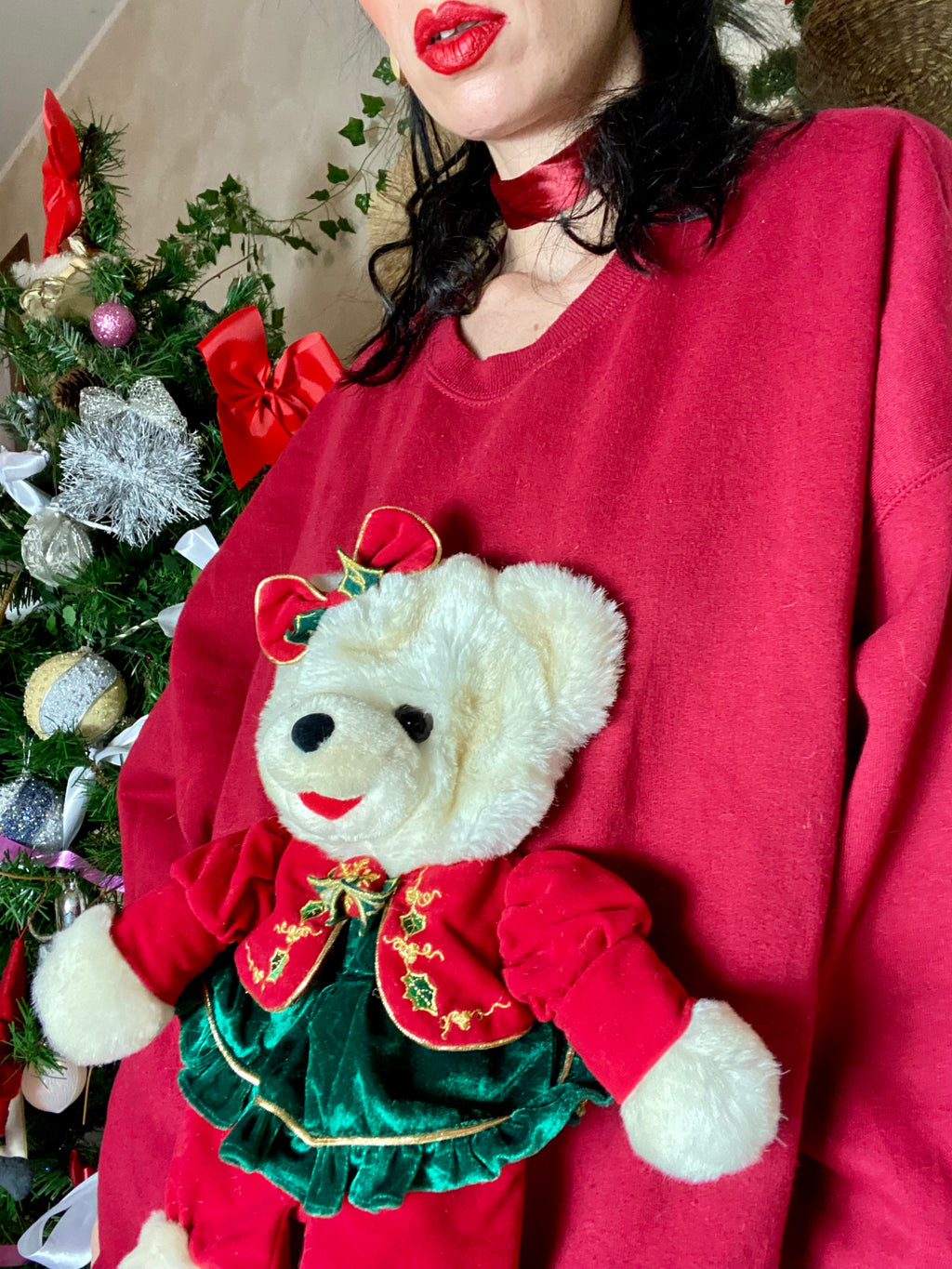 Felpa Teddy peluche natalizio
