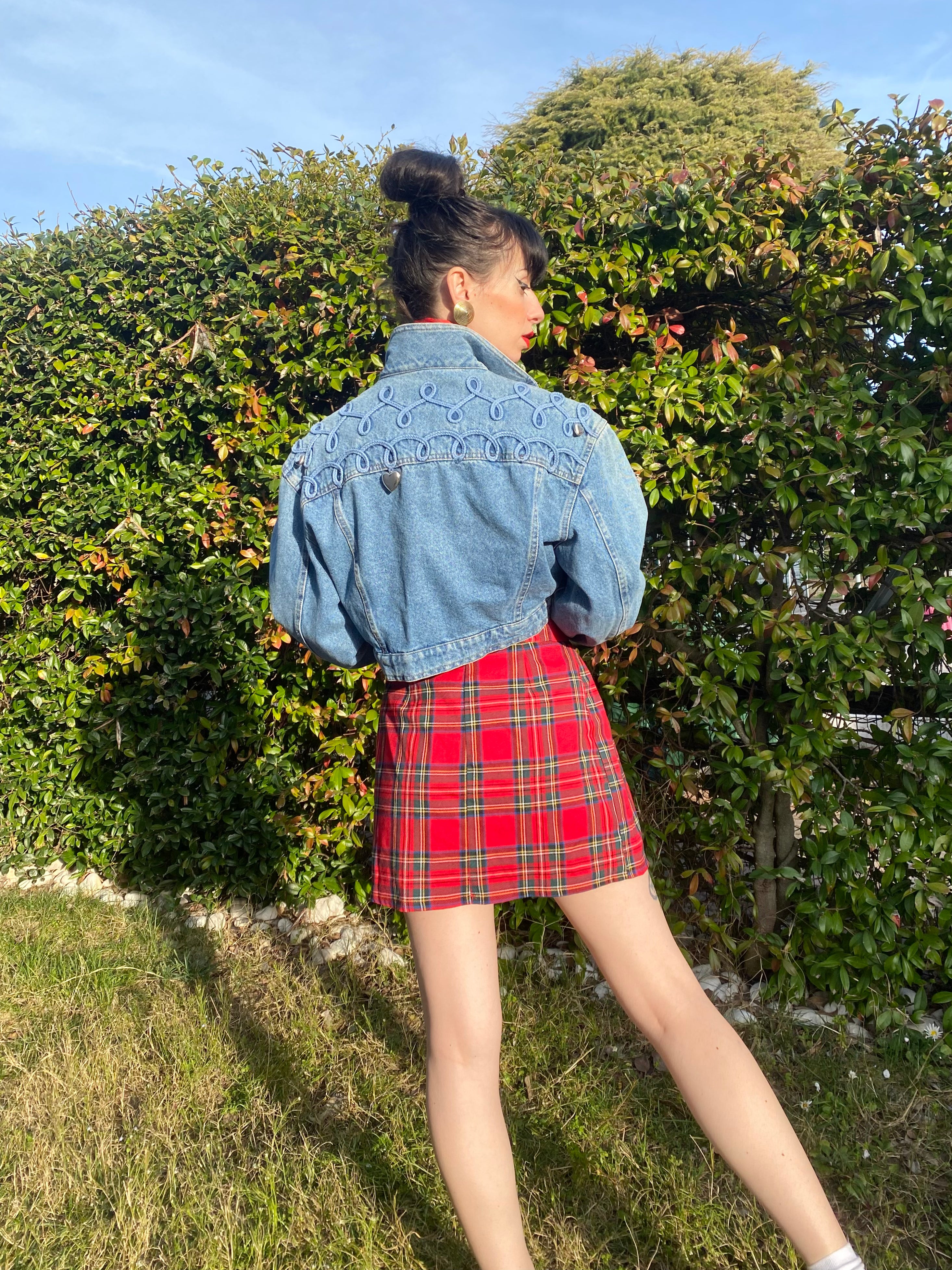 Mini gonna tartan a pieghe