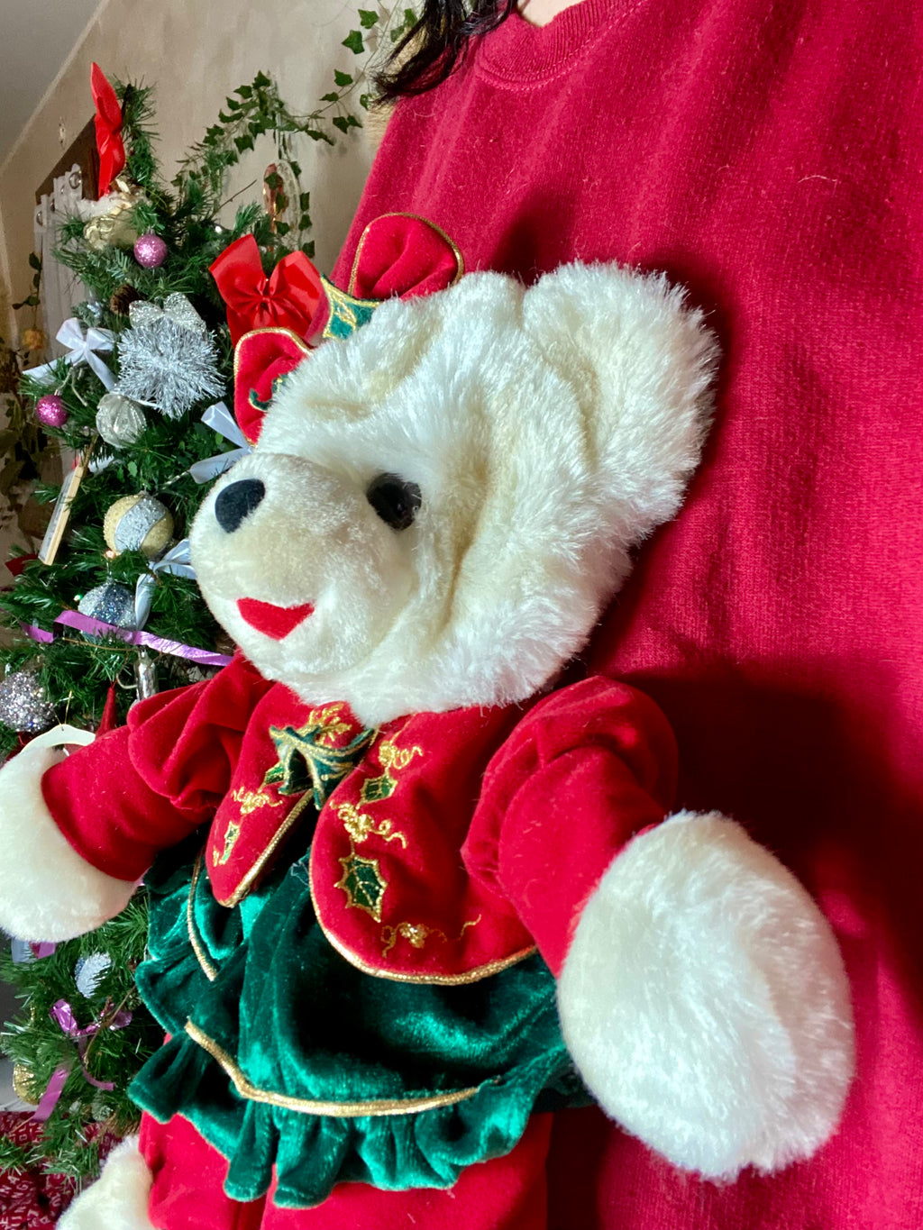 Felpa Teddy peluche natalizio