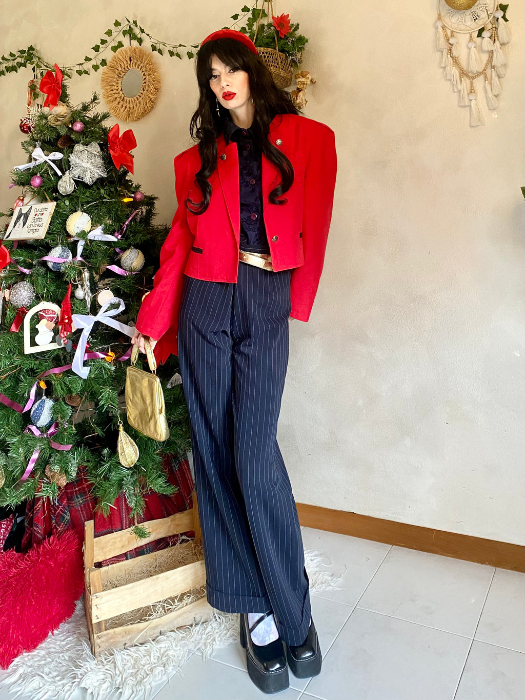 Pantaloni Classy wide leg gessati