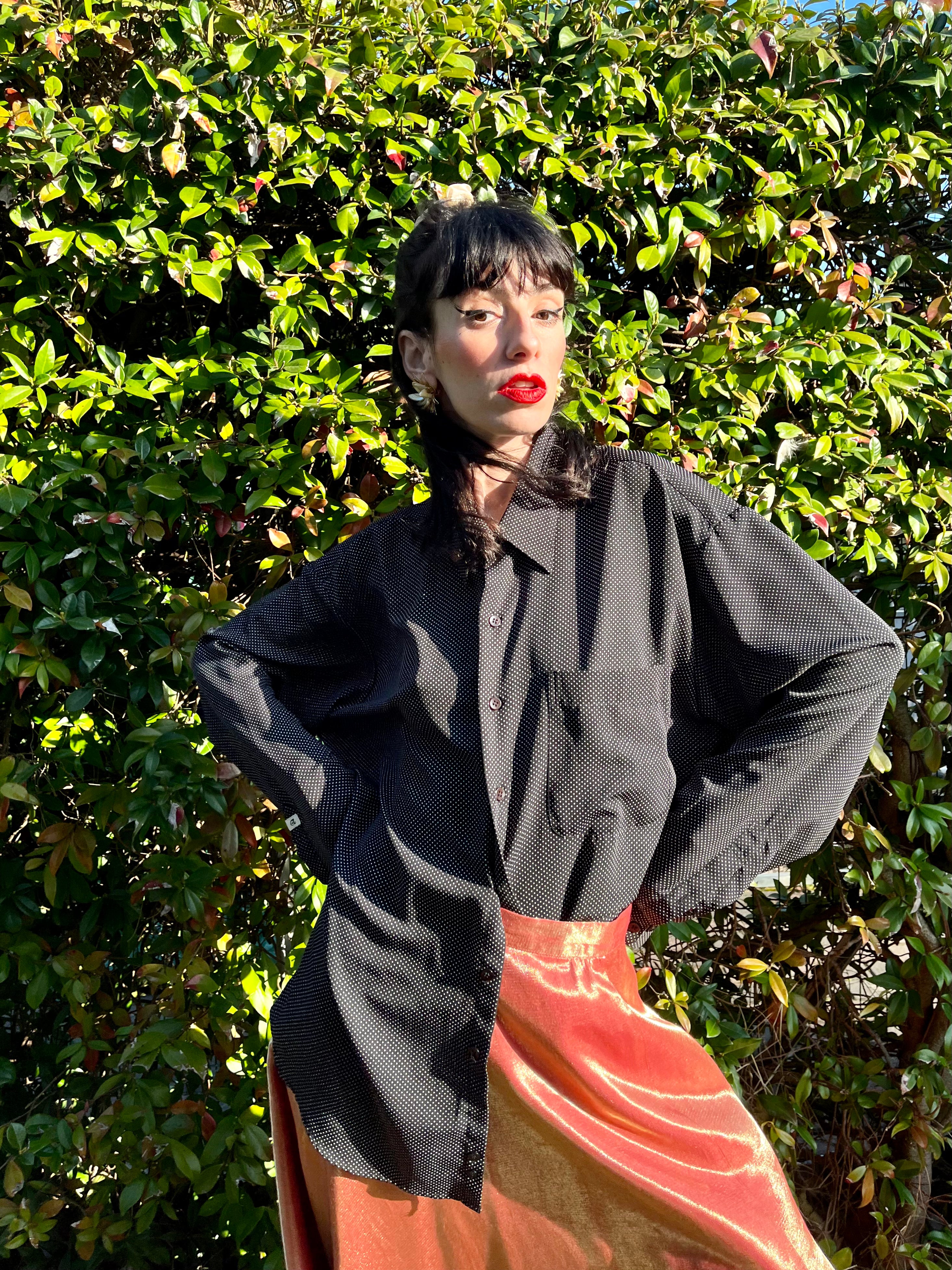 Chemise longue à pois