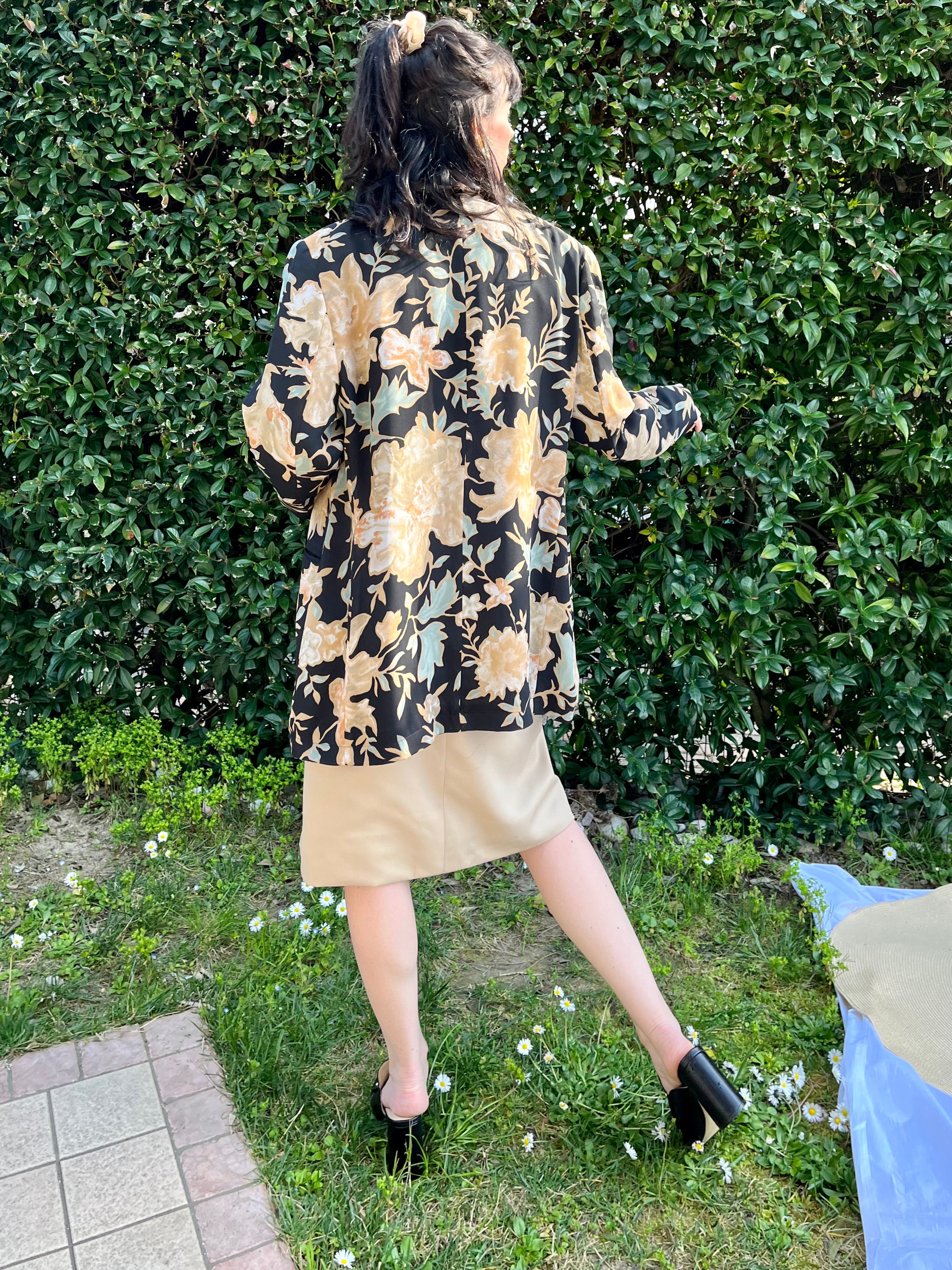 Blazer floreale monopetto