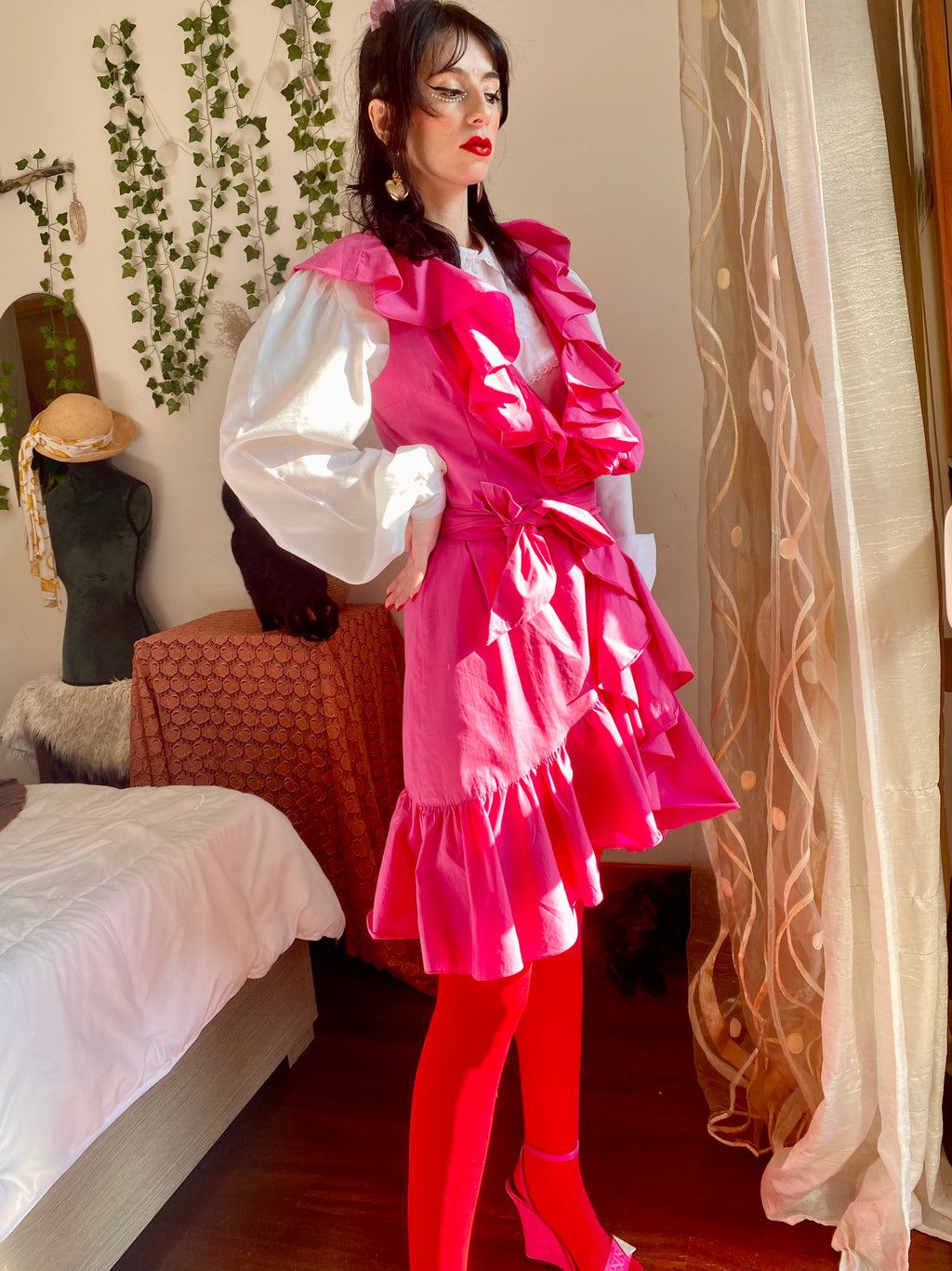 Vestito wrap con ruches