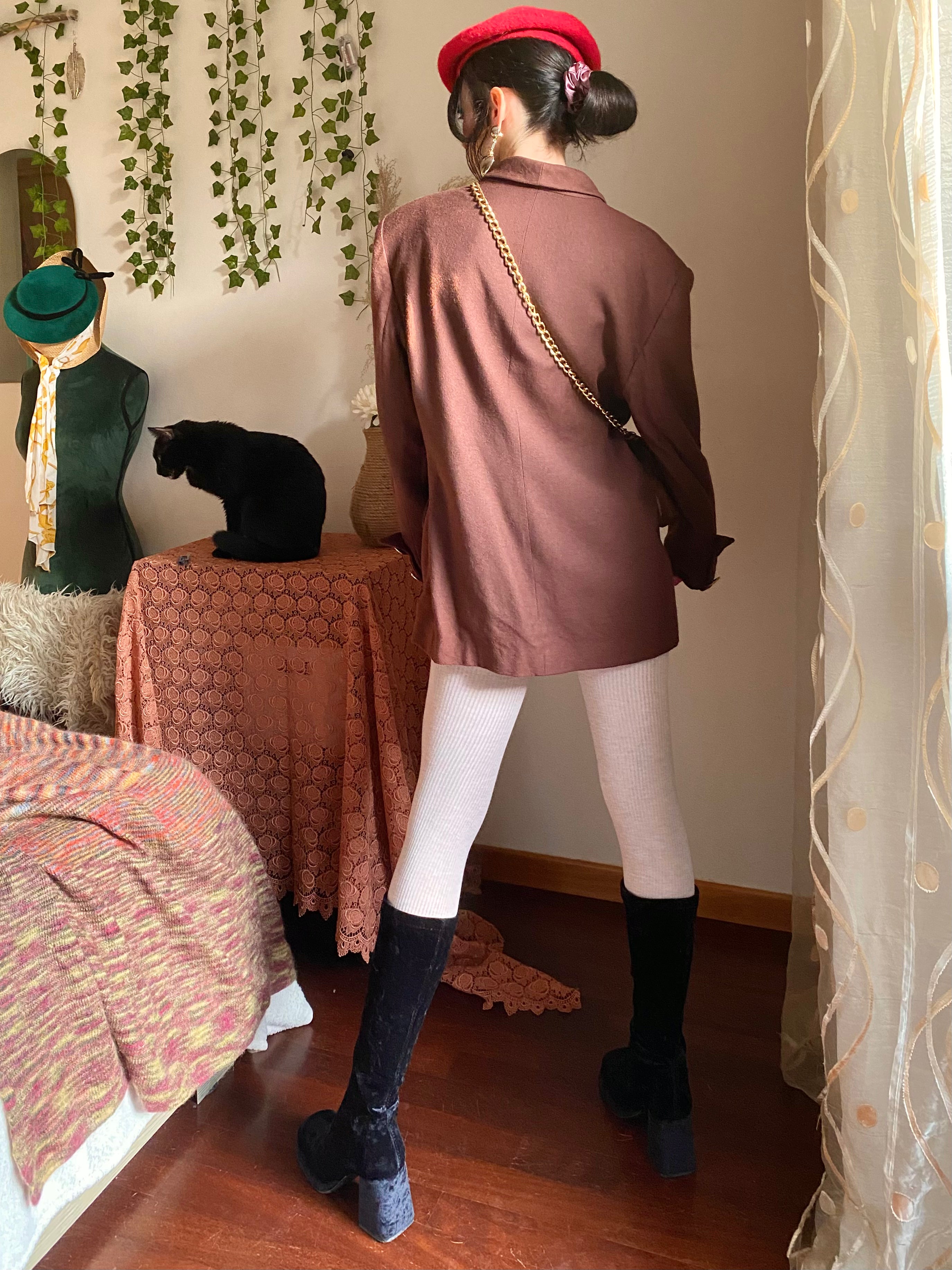 Blazer doppiopetto con bottoni dorati a vista