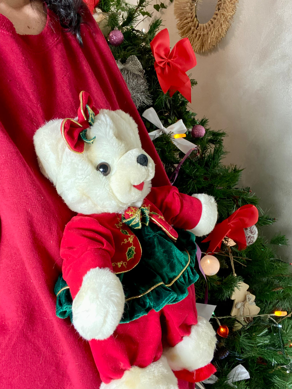 Felpa Teddy peluche natalizio