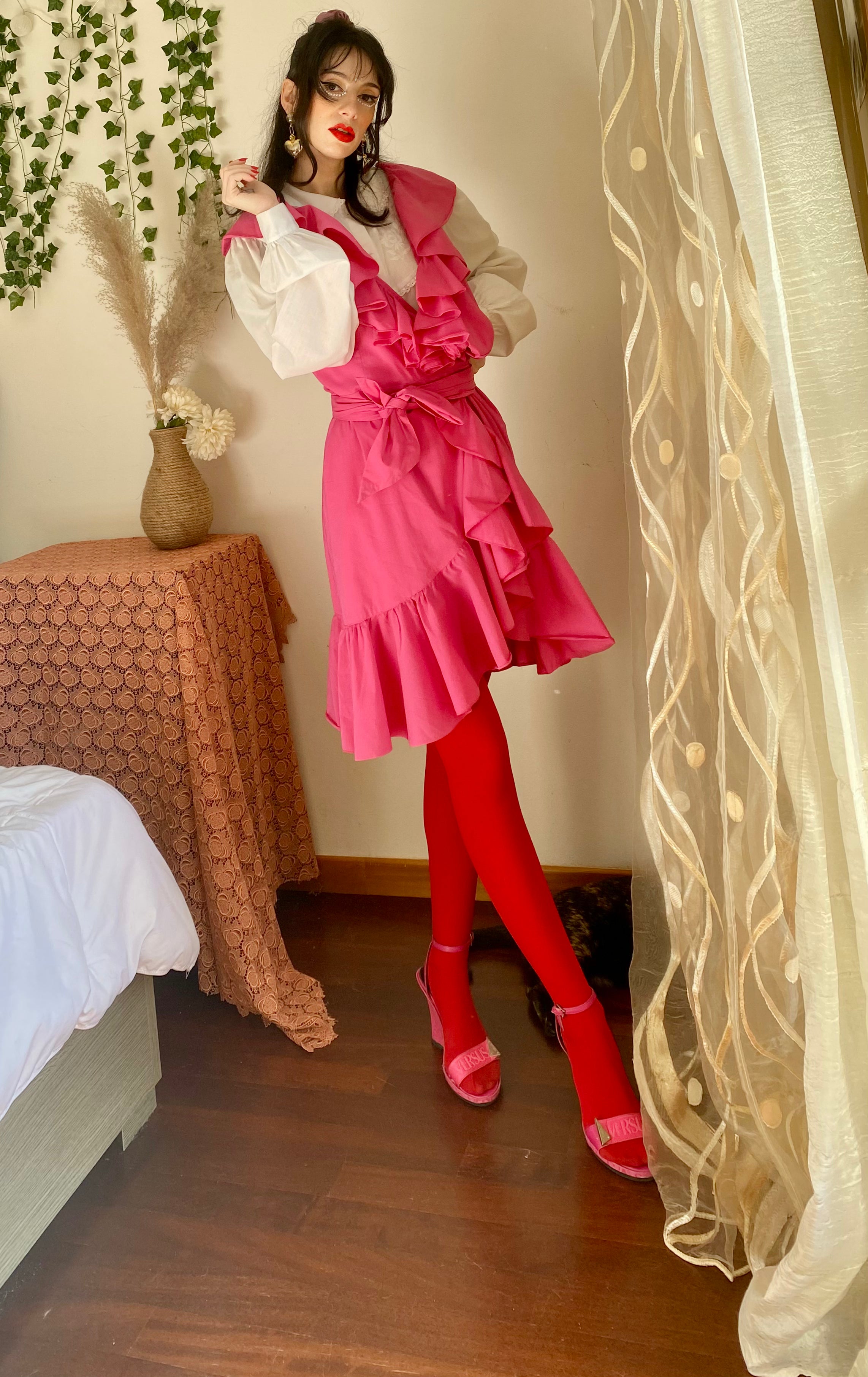 Robe portefeuille à volants