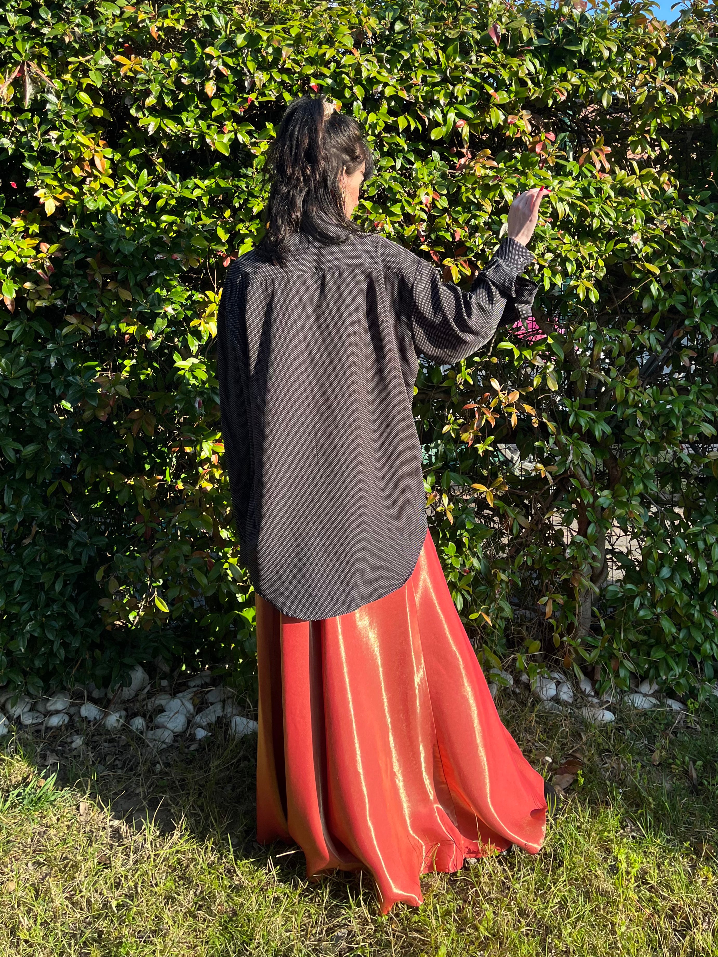 Chemise longue à pois