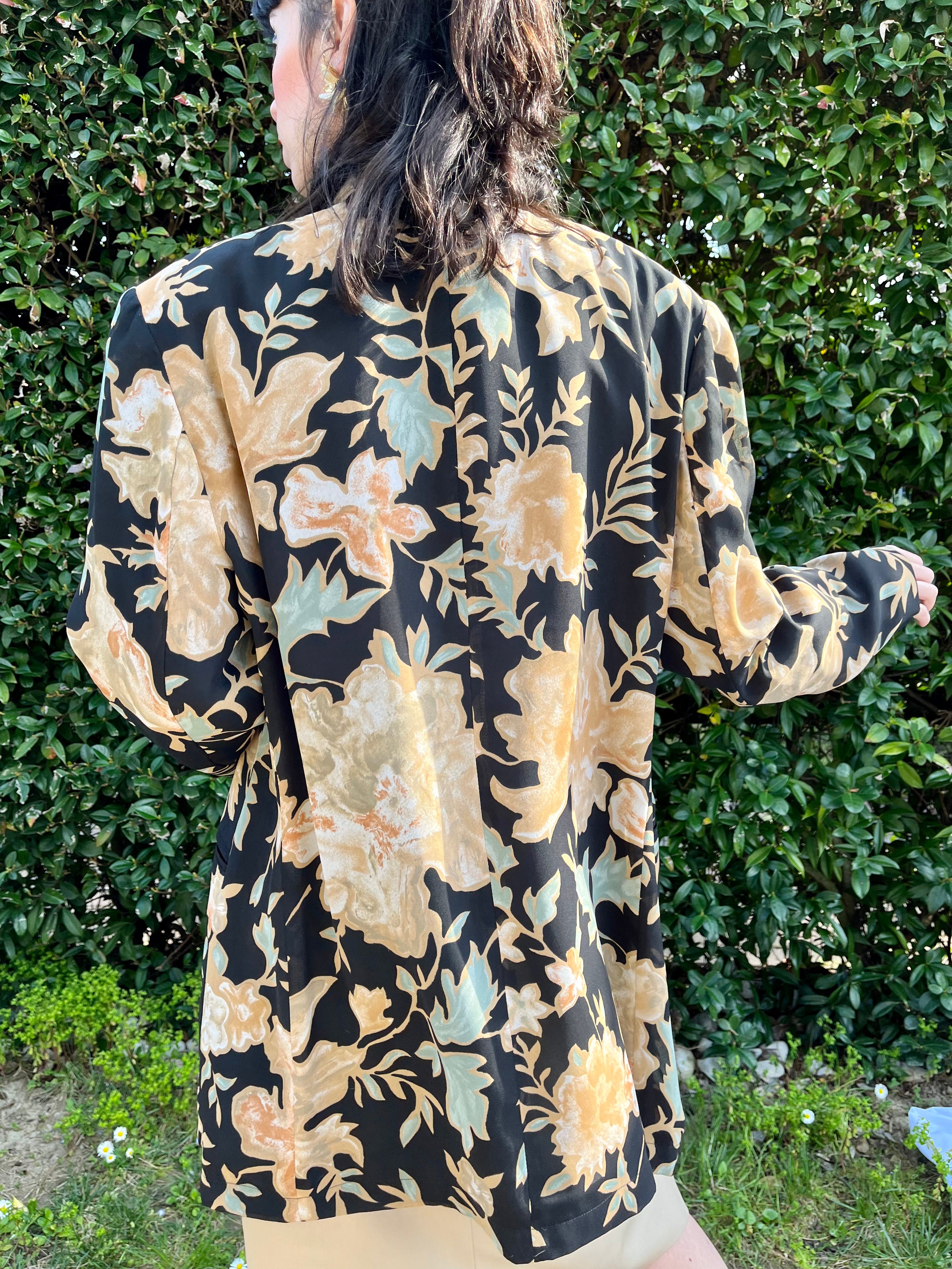 Blazer floreale monopetto