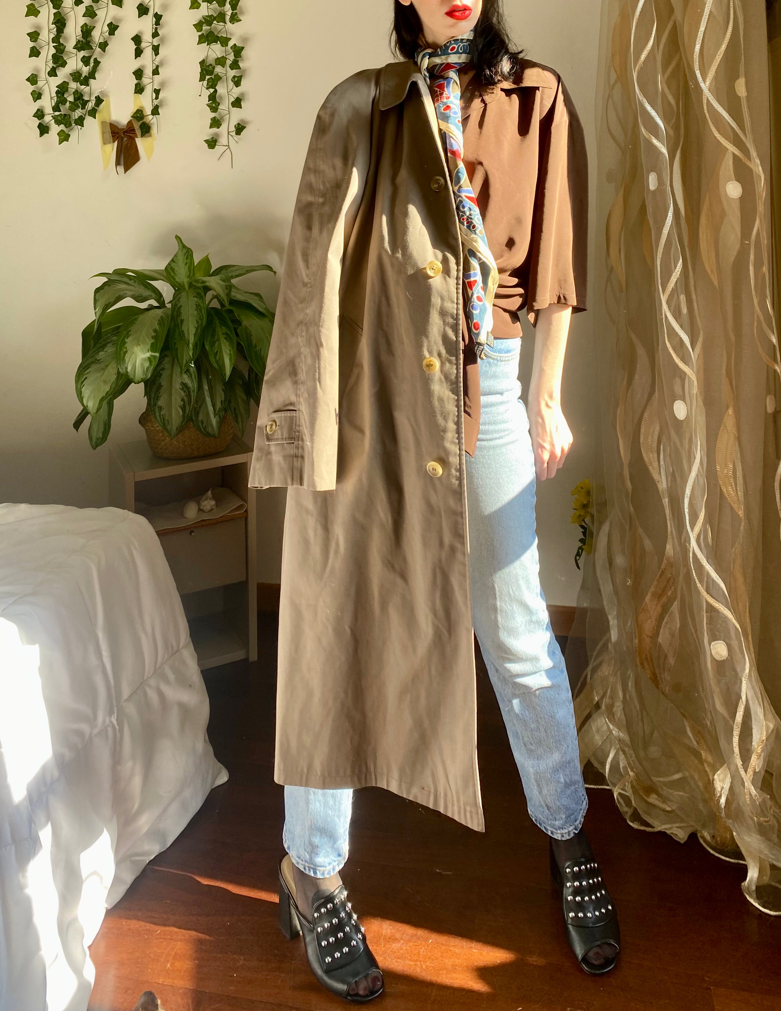 Trench Tortora monopetto