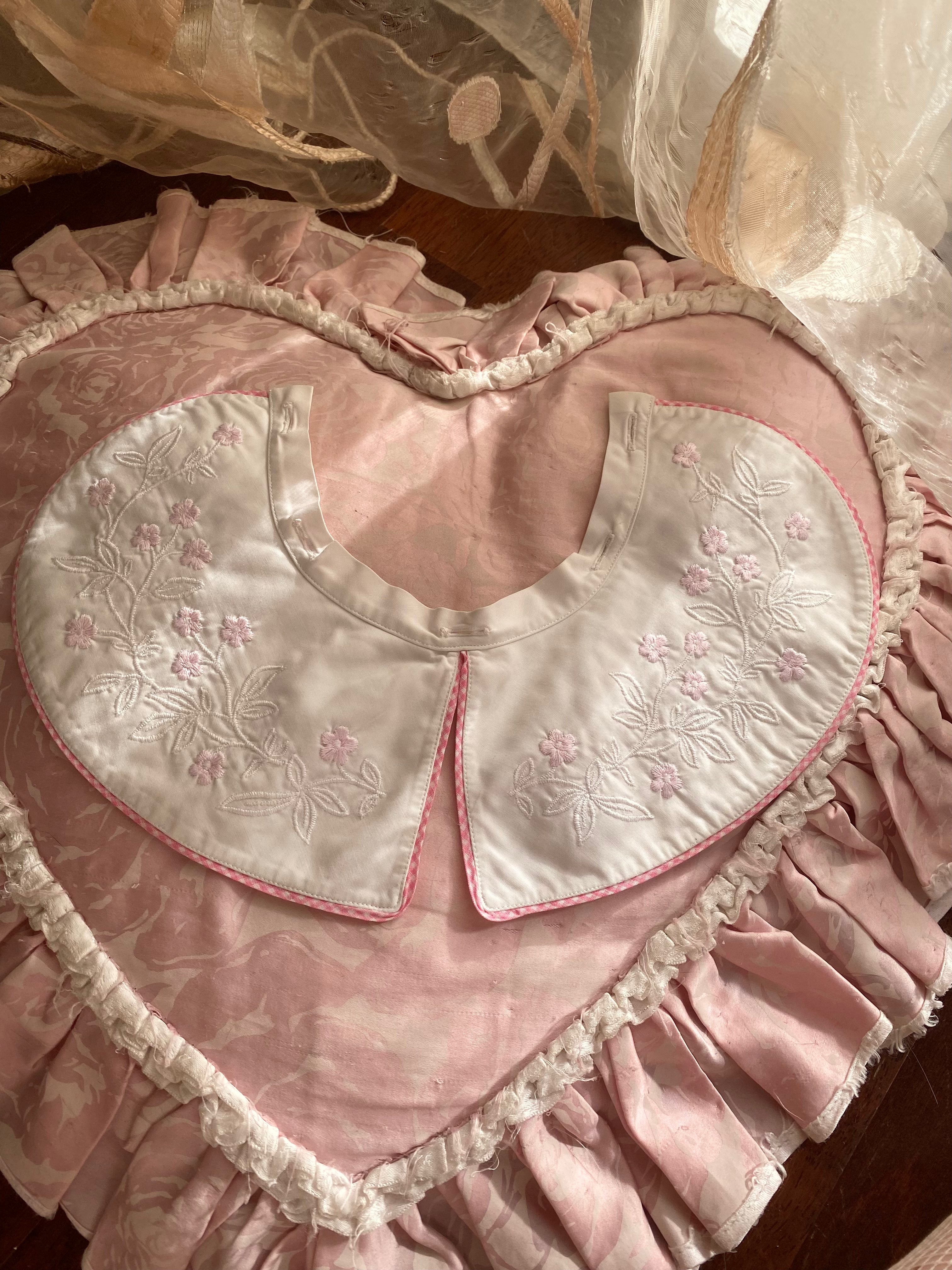 Colletto Peter Pan monta e smonta in cotone fiori