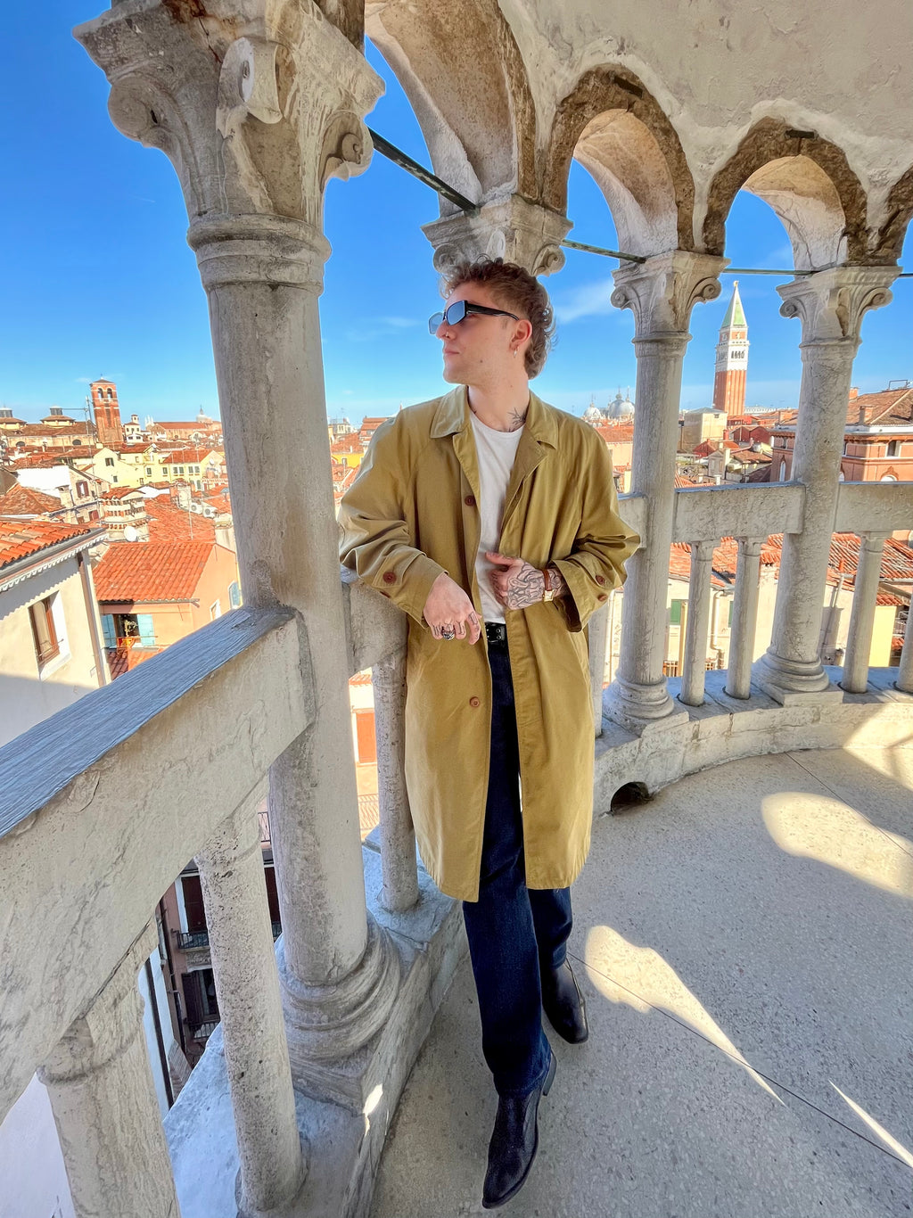 Versace sport trench monopetto oliva