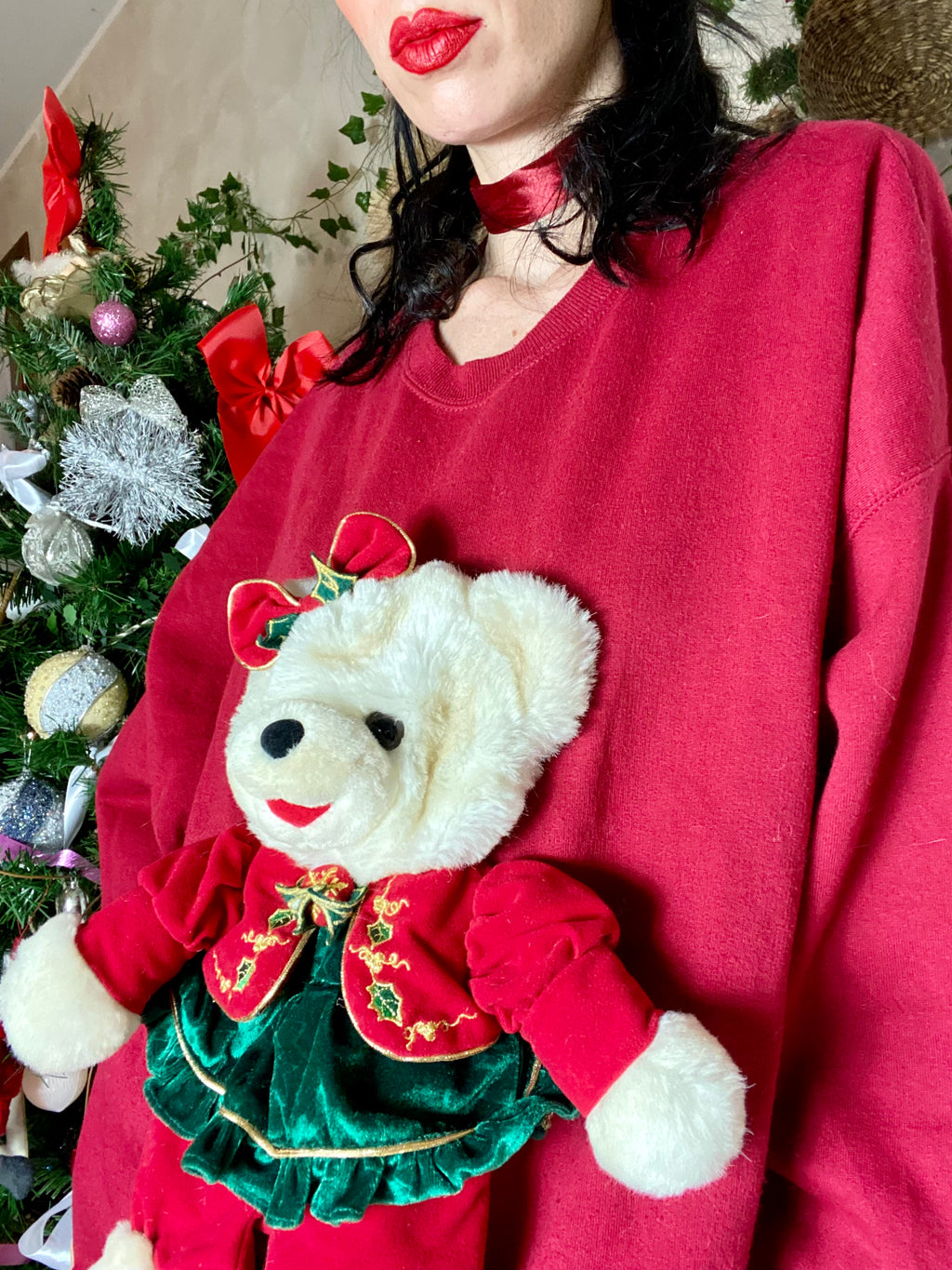 Felpa Teddy peluche natalizio