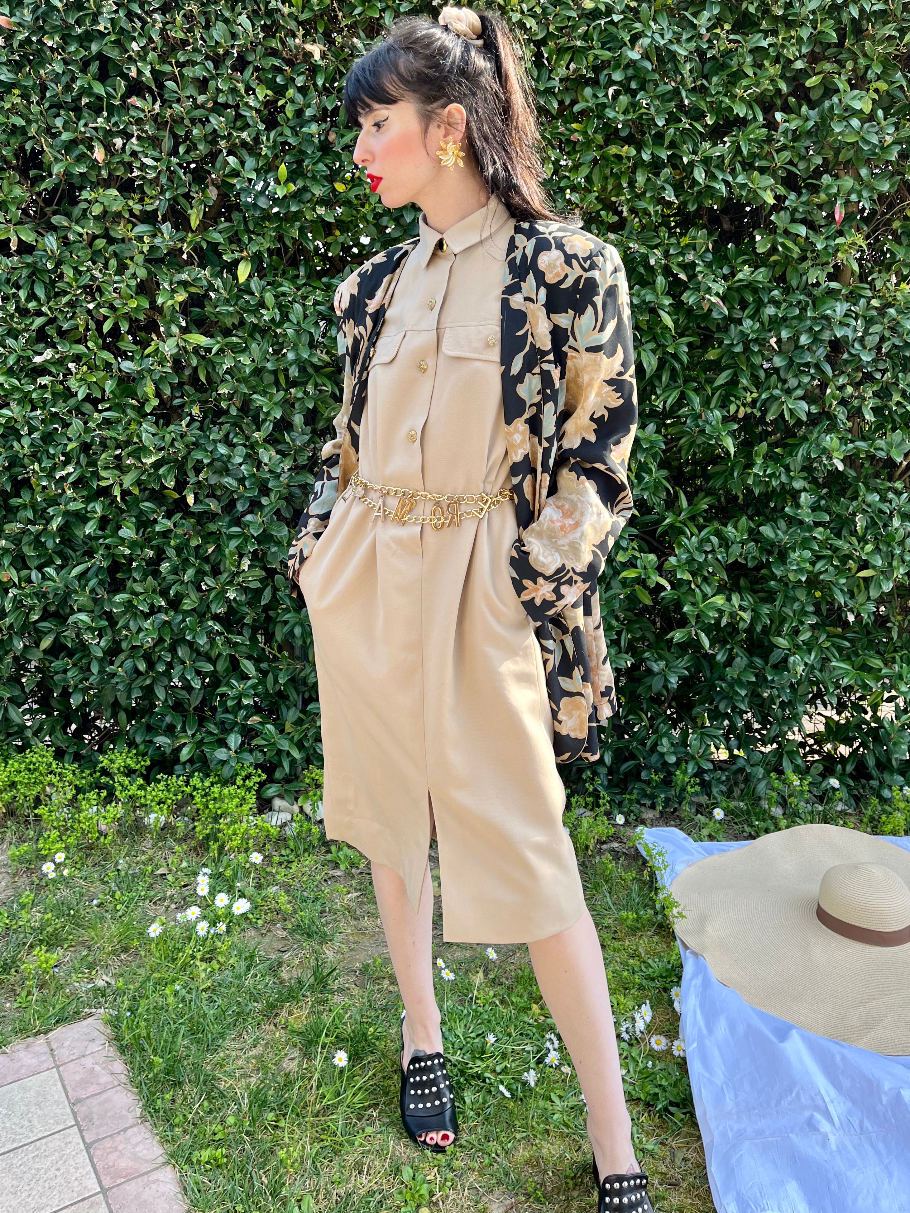 Blazer floreale monopetto