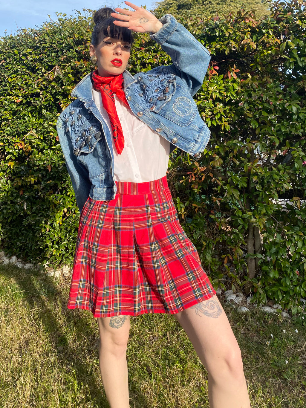 Mini-jupe plissée tartan