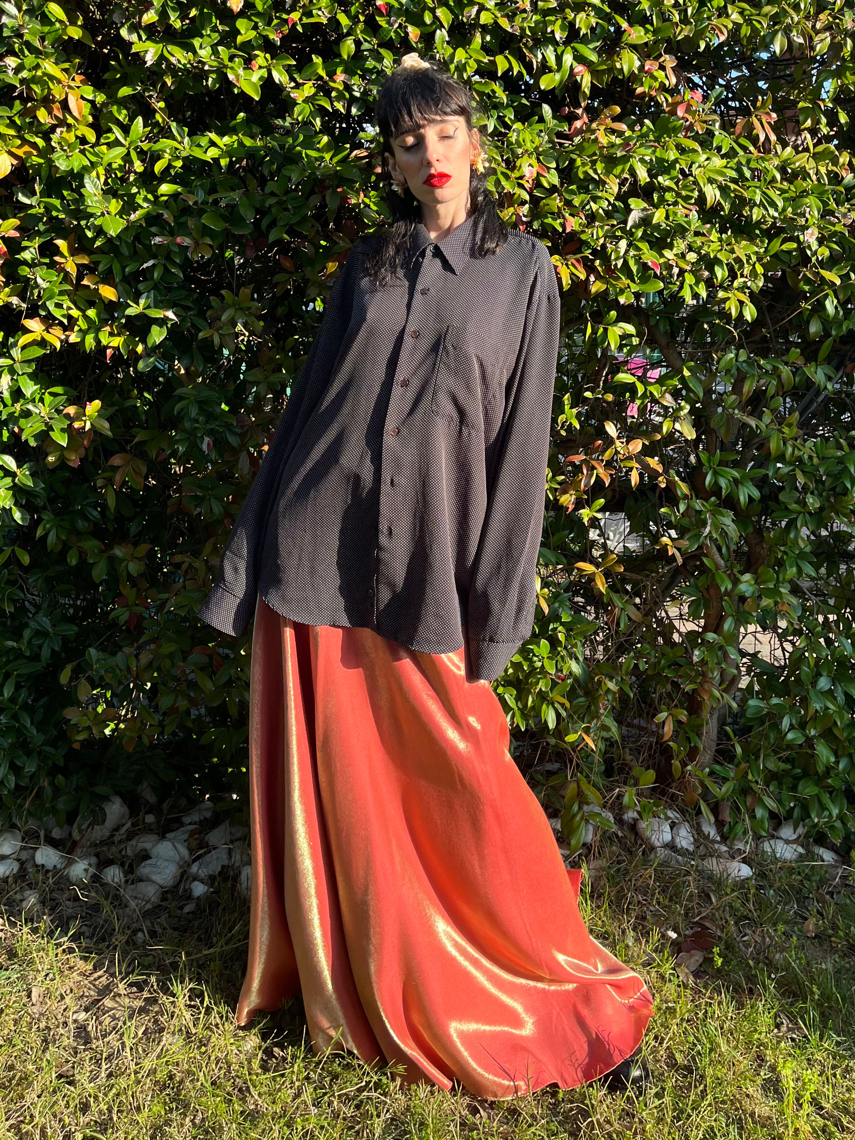 Chemise longue à pois