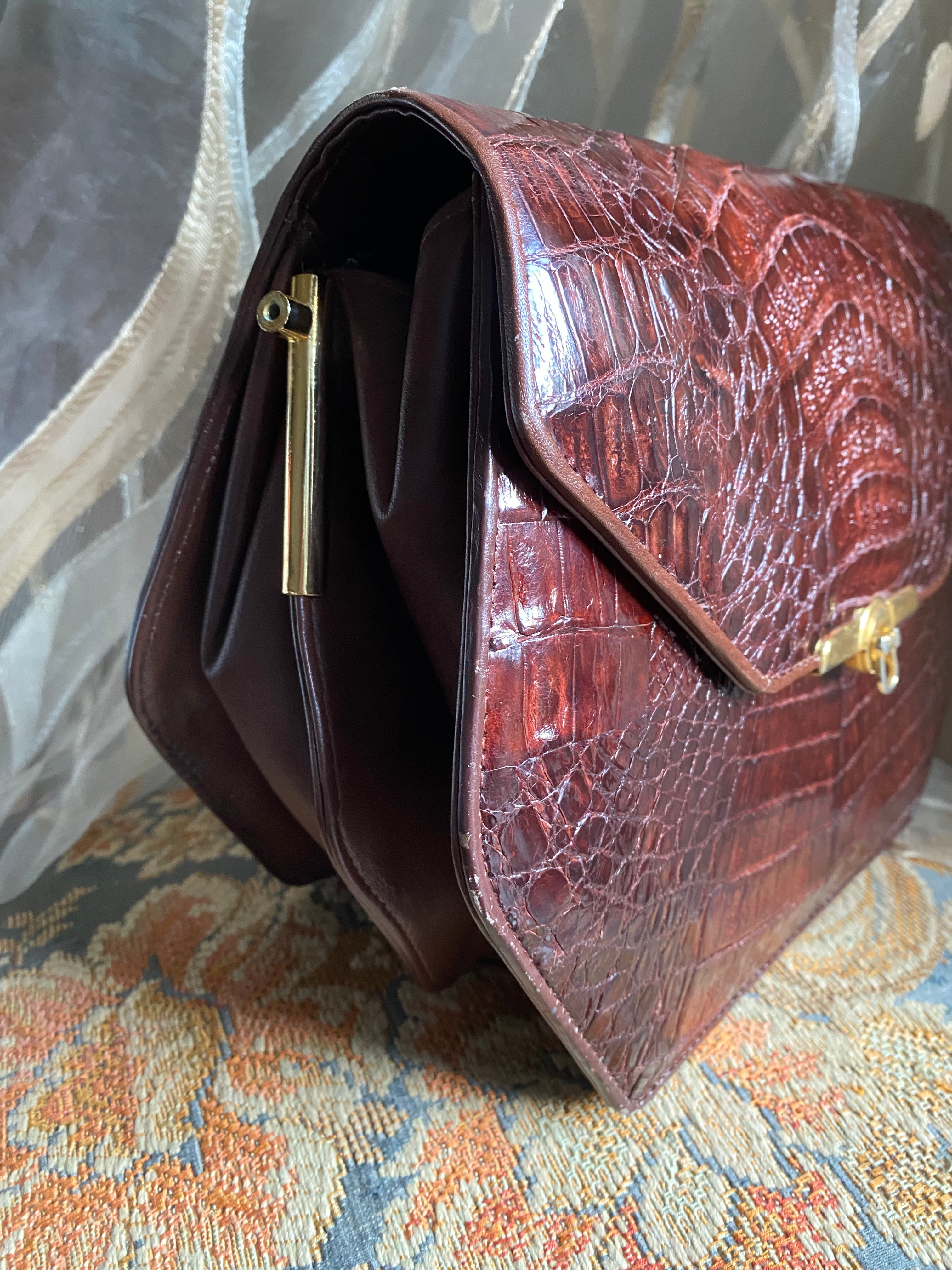 Pochette coccodrillo rombo