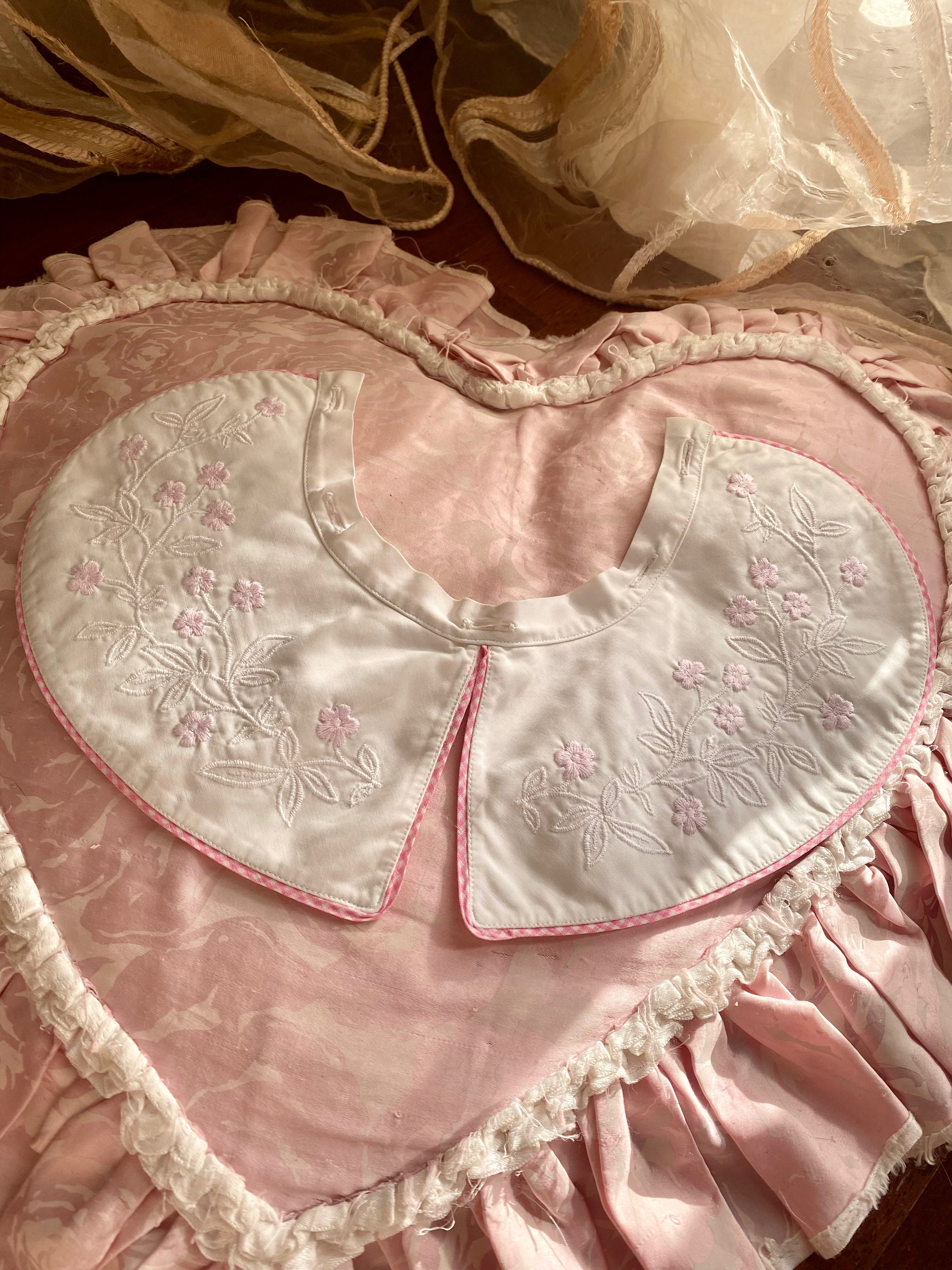 Colletto Peter Pan monta e smonta in cotone fiori