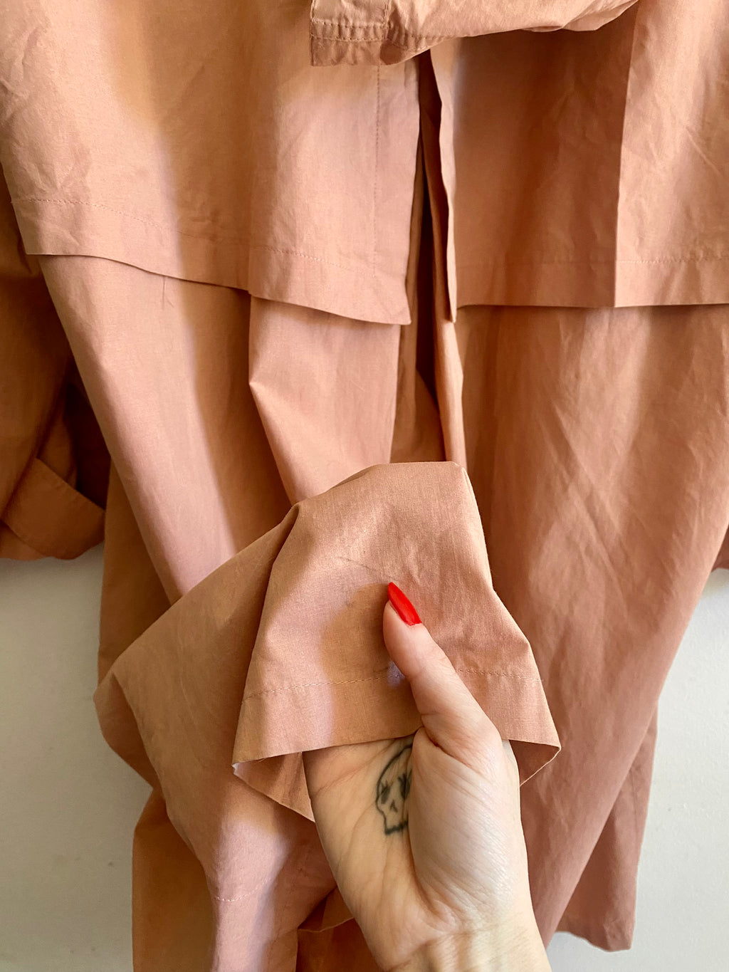 Trench salmone Bertol’s doppiopetto con cappuccio
