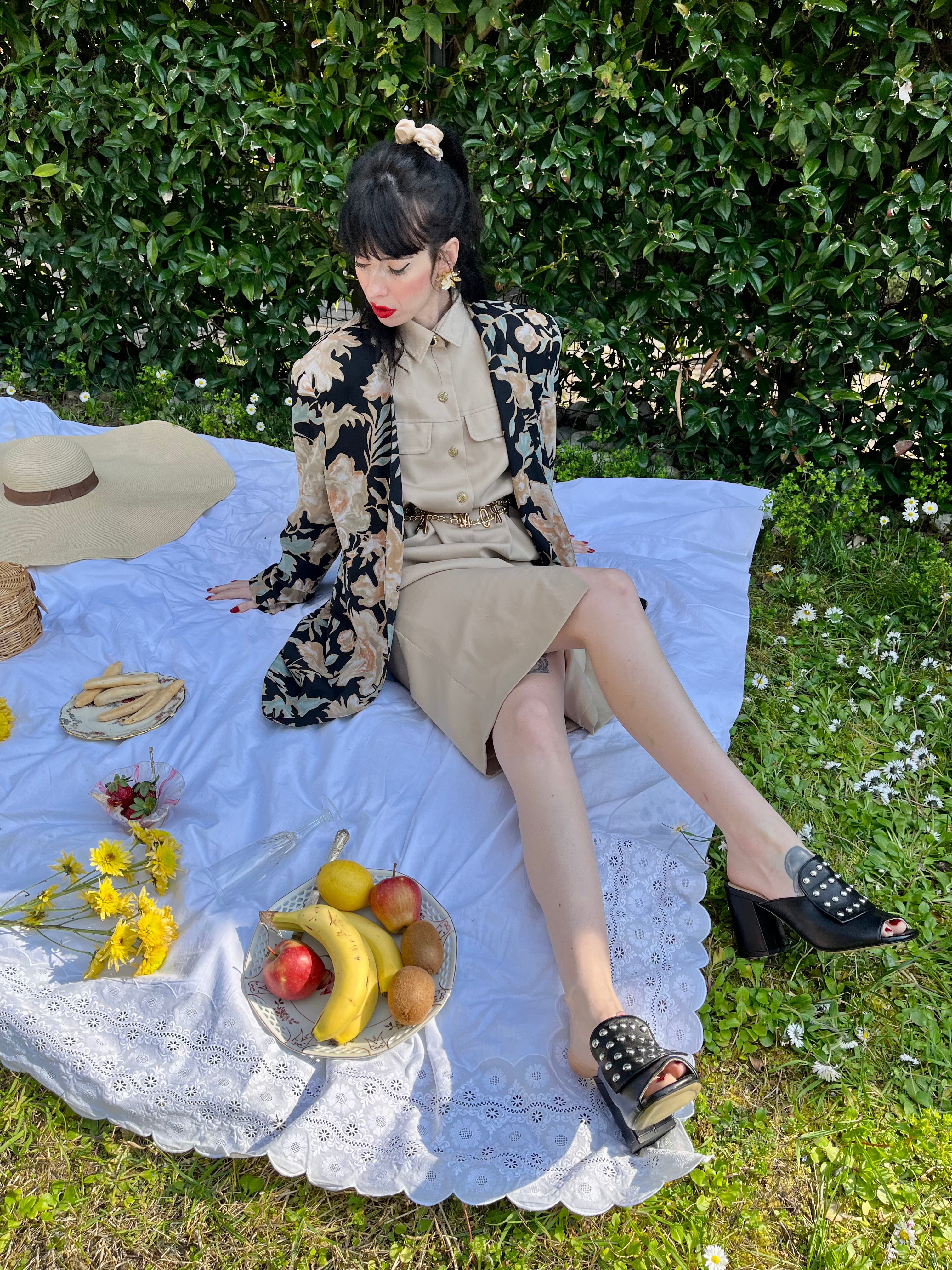 Blazer floreale monopetto