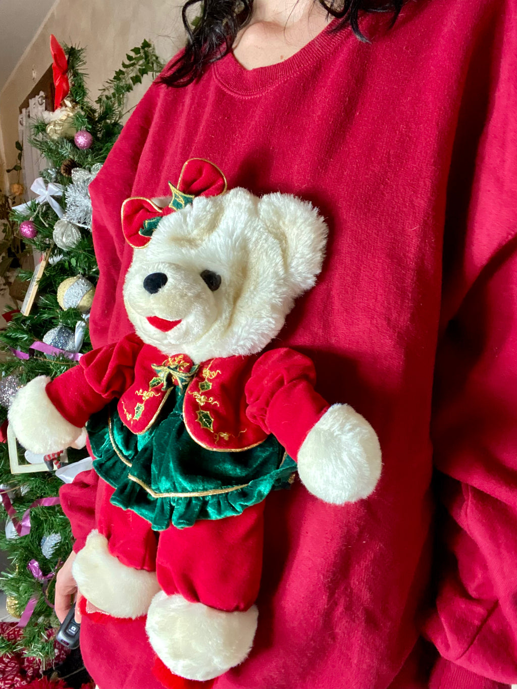 Felpa Teddy peluche natalizio