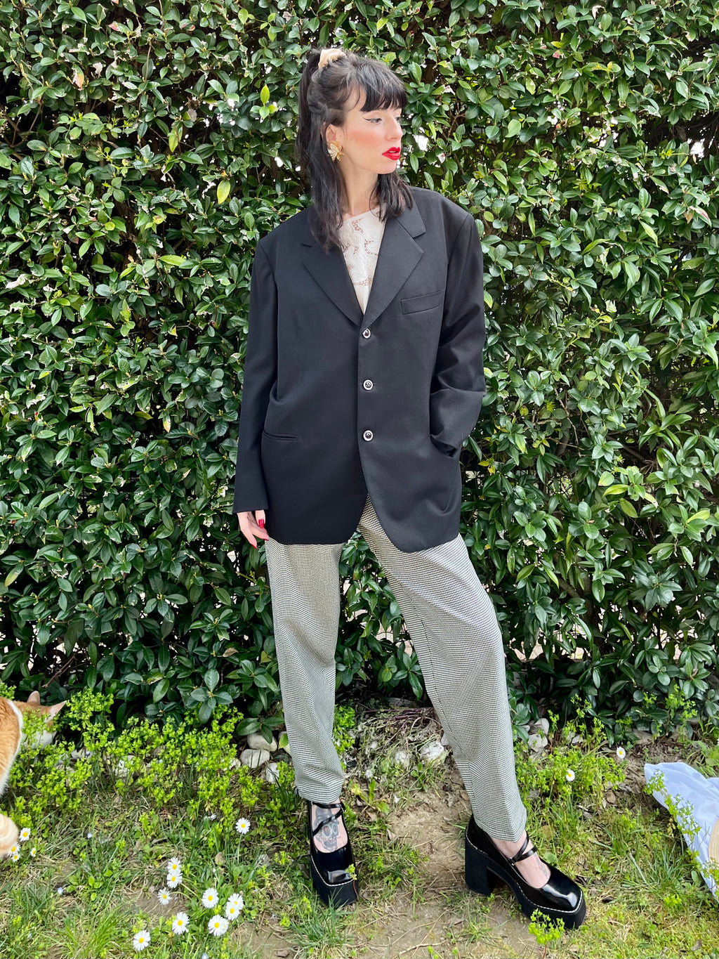 Blazer sartoriale monopetto revers punta di lancia