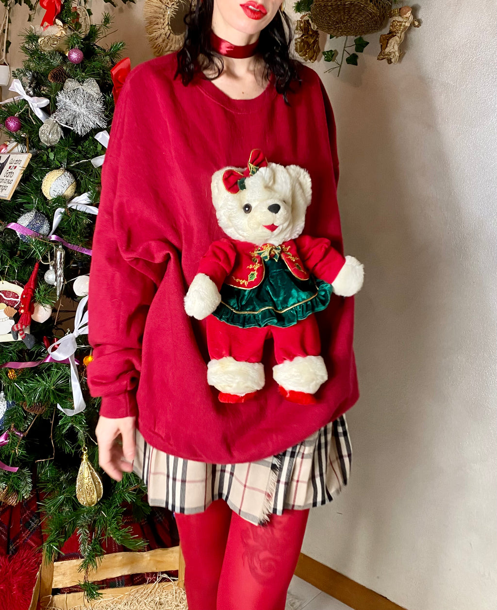 Felpa Teddy peluche natalizio