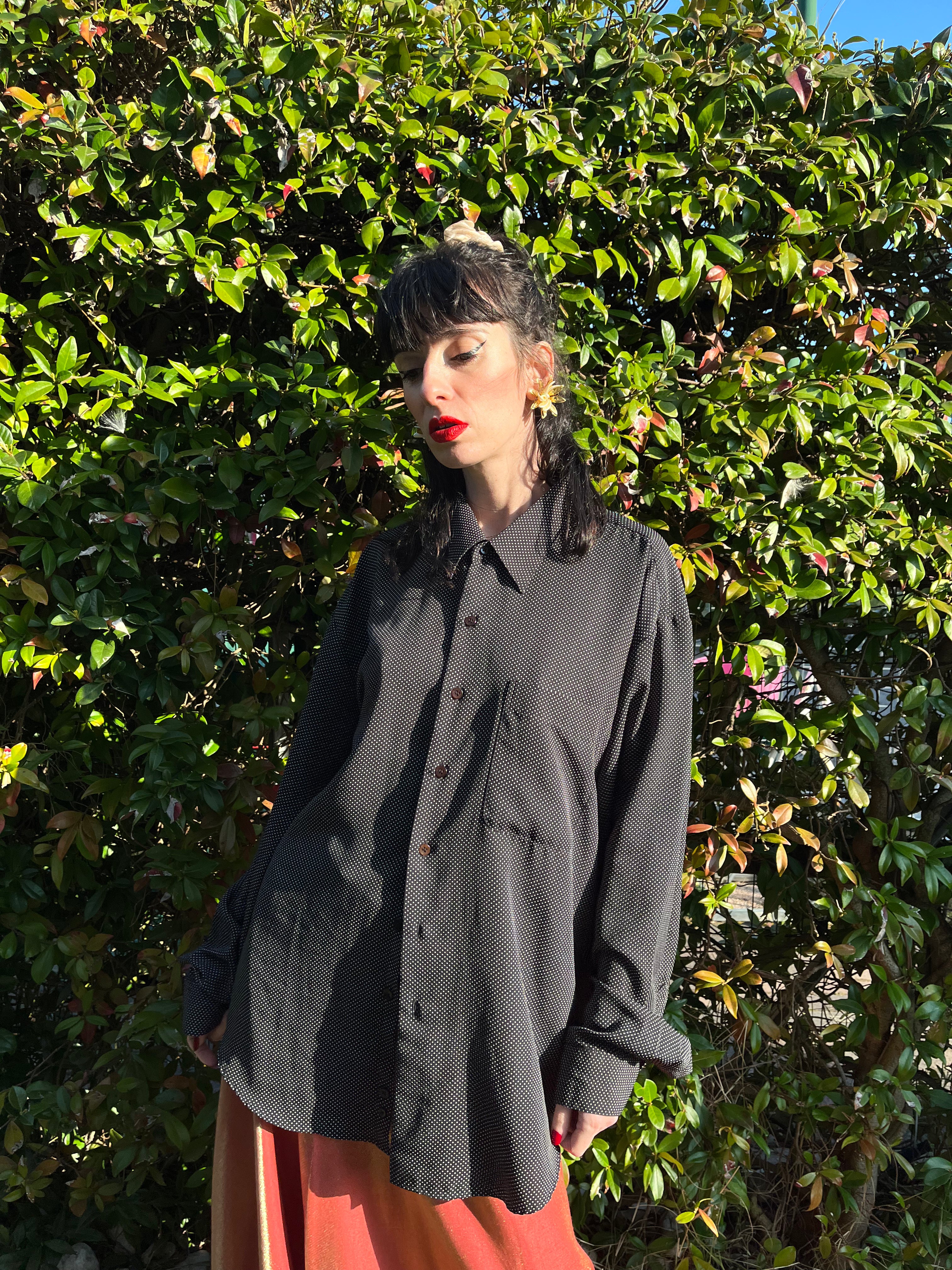 Chemise longue à pois