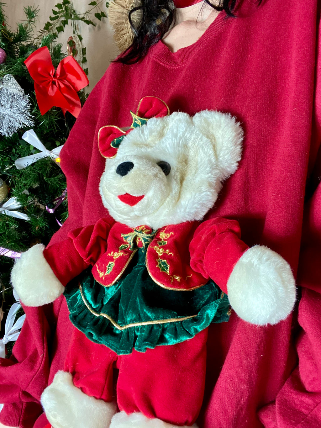 Felpa Teddy peluche natalizio