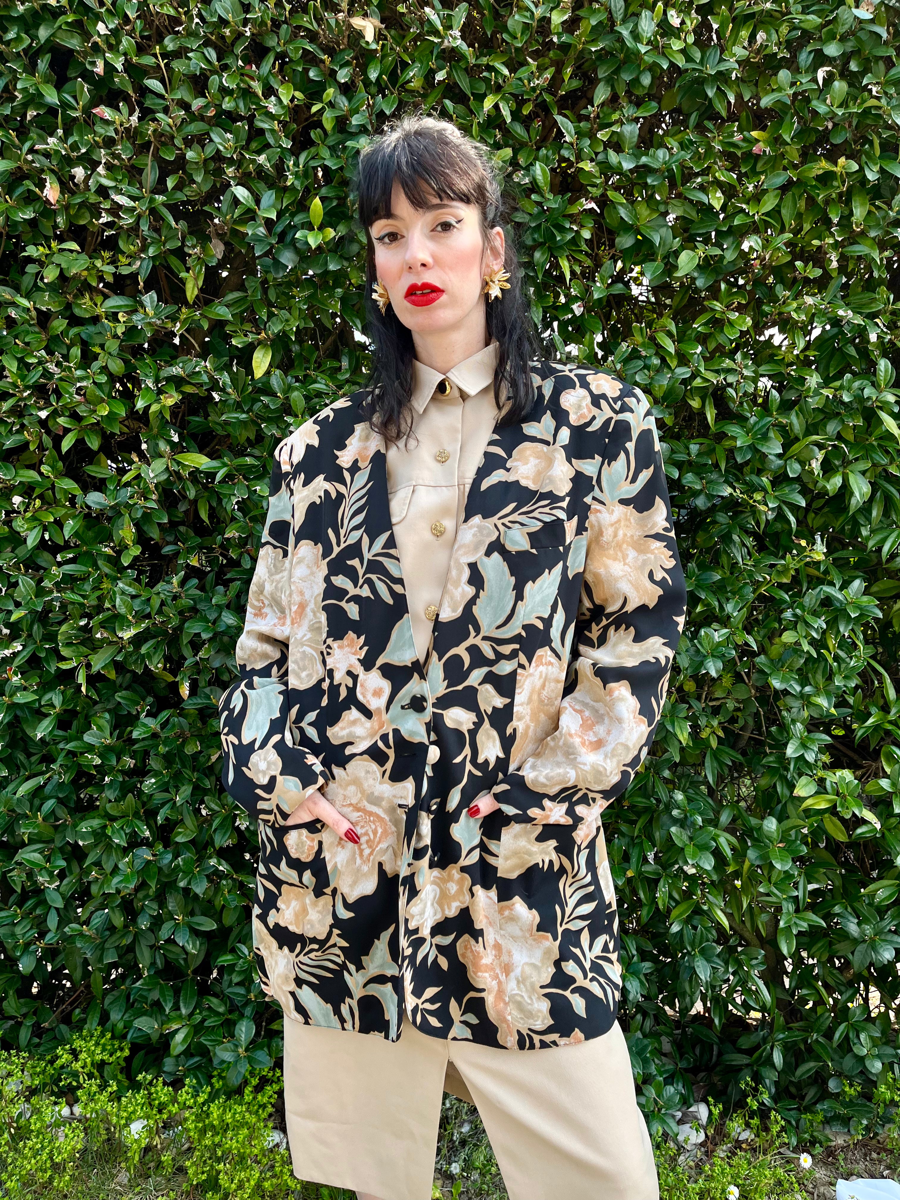 Blazer floreale monopetto