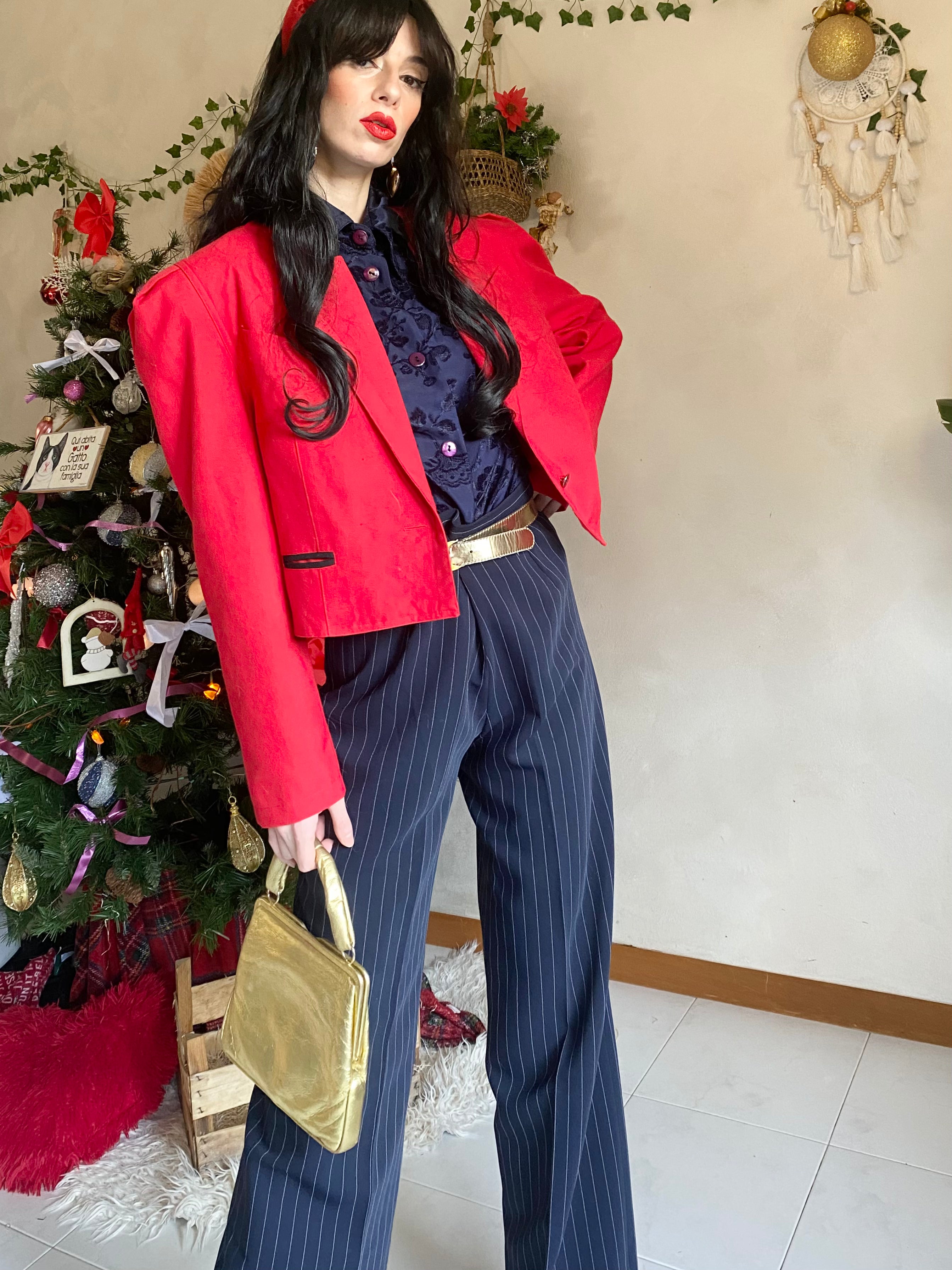 Classy wide leg pinstriped trousers