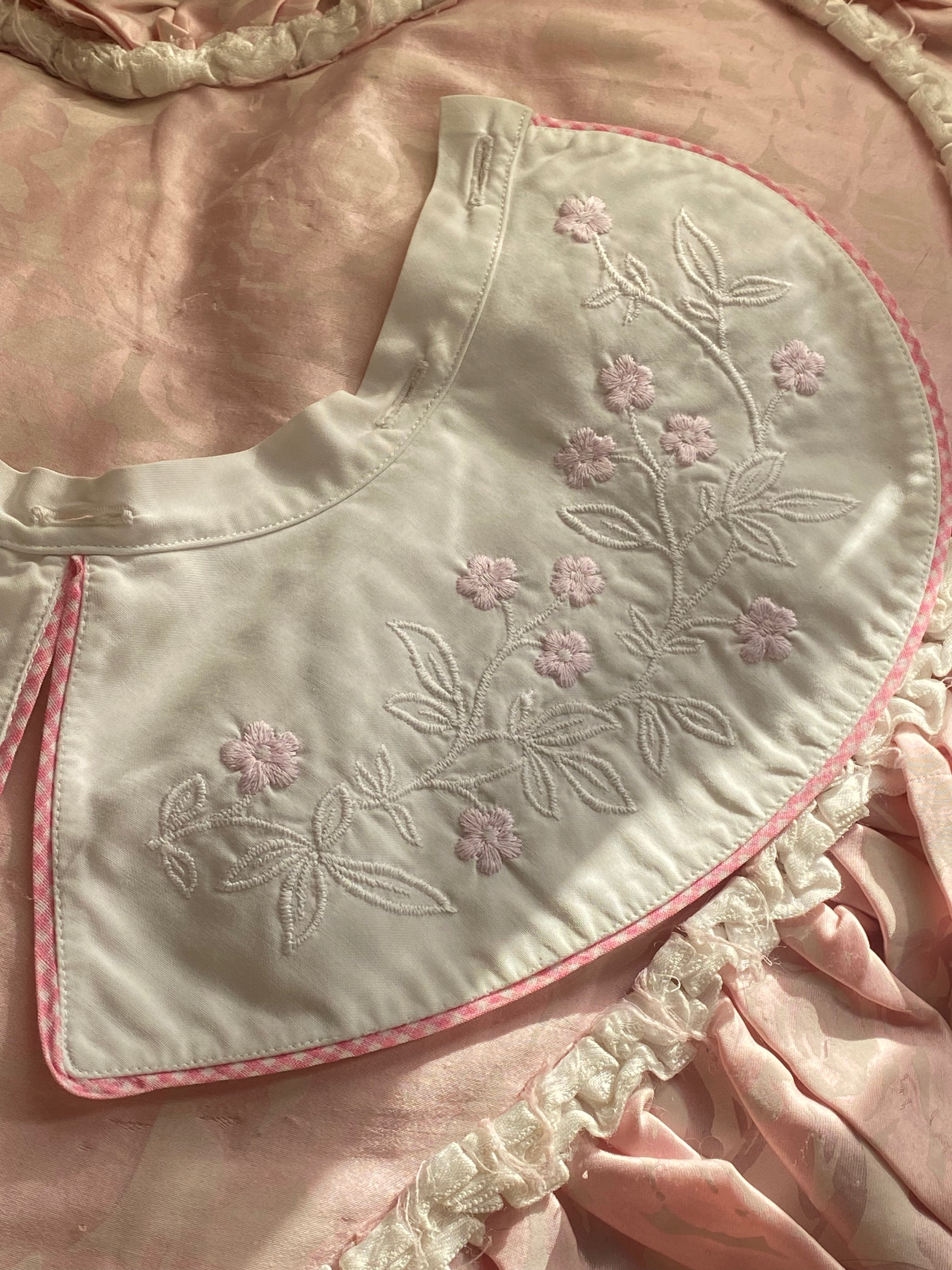 Colletto Peter Pan monta e smonta in cotone fiori