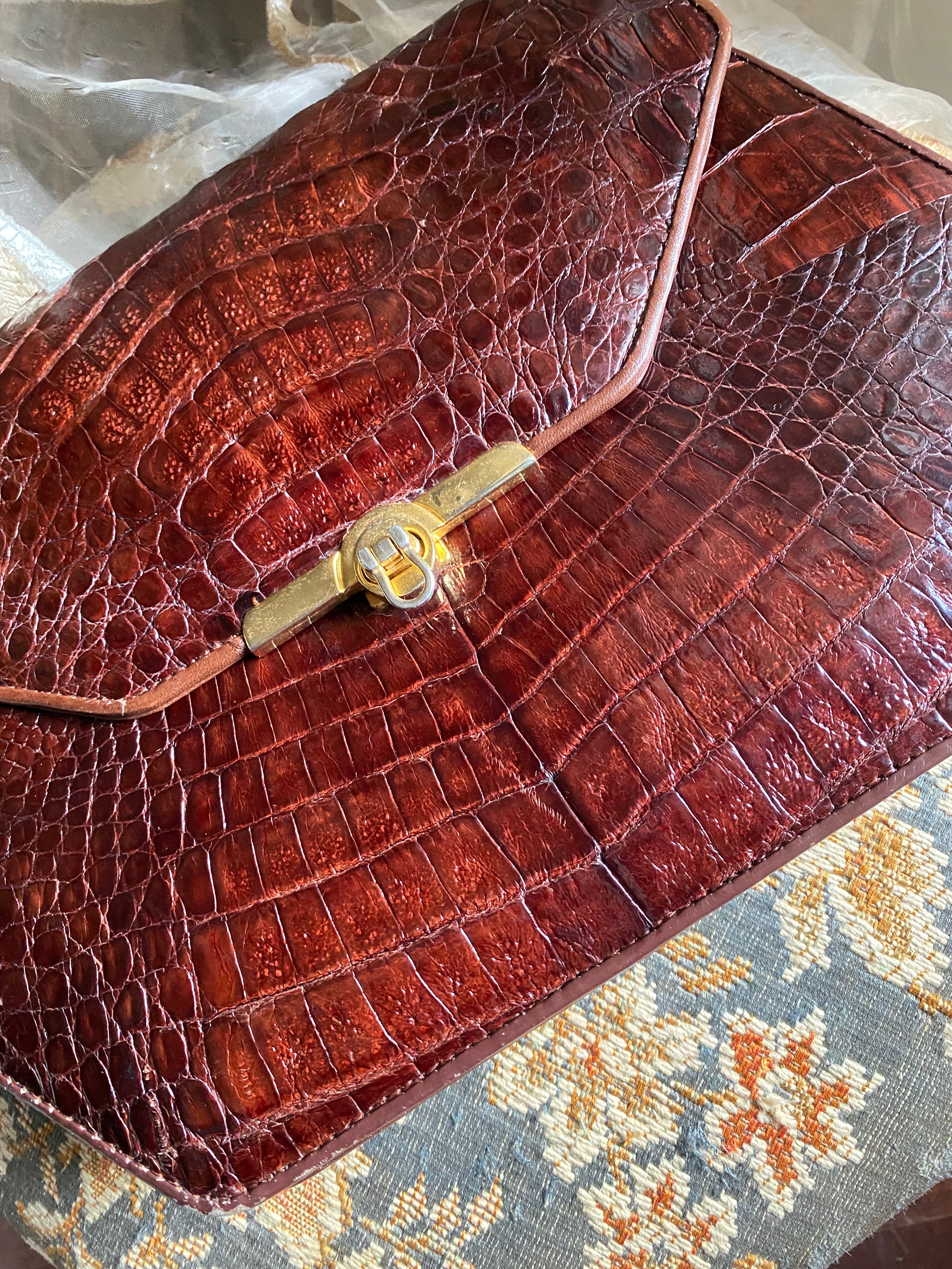 Pochette coccodrillo rombo