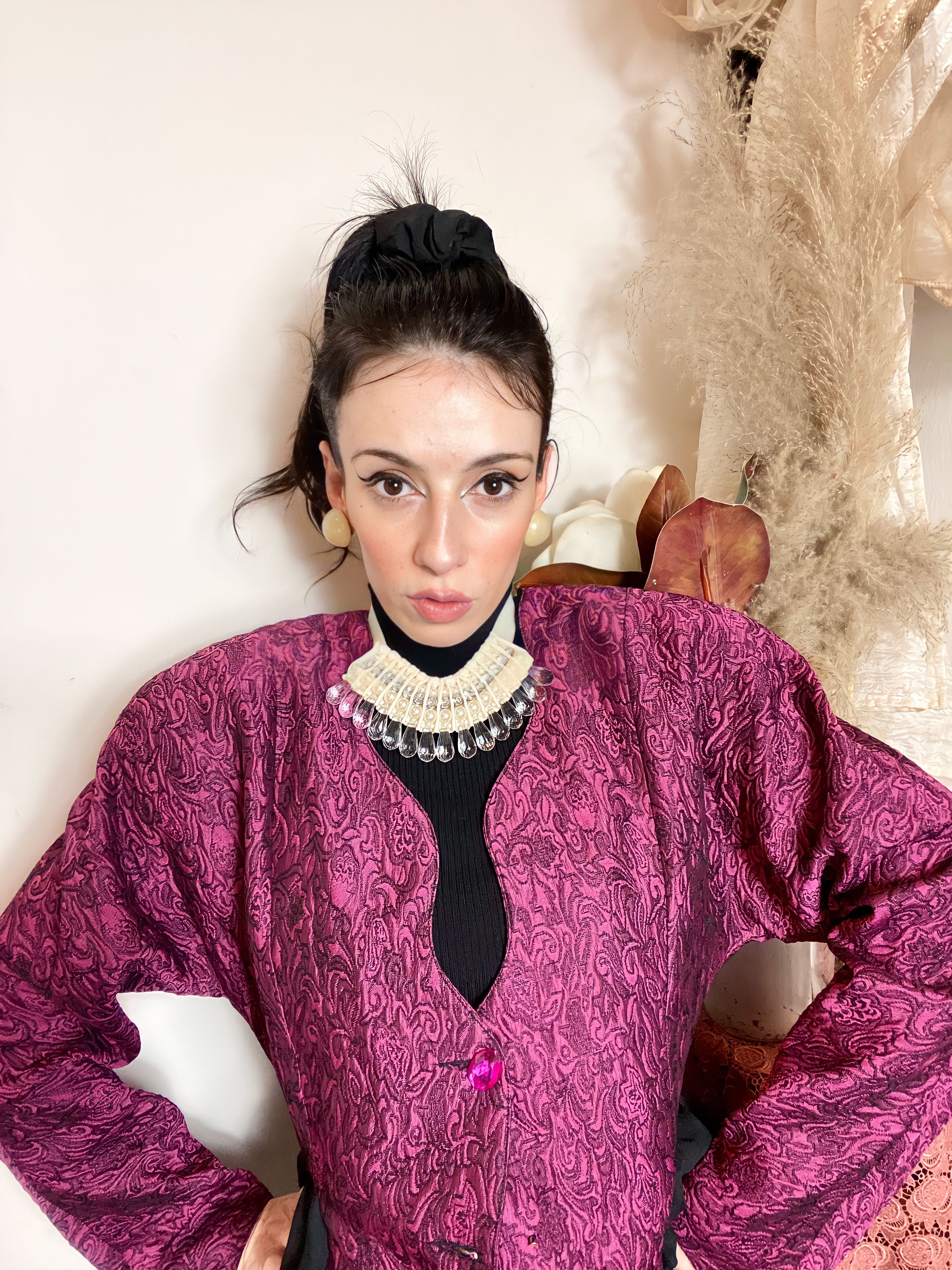 Colletto girocollo a collana in perle